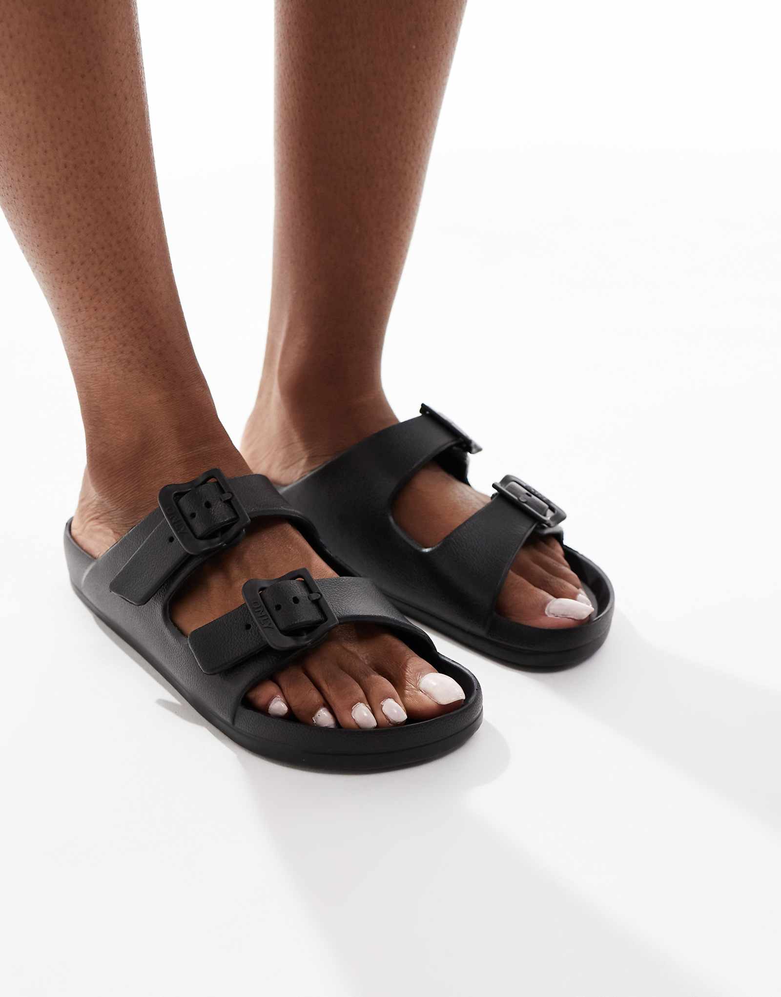 ONLY double strap sandals in black
