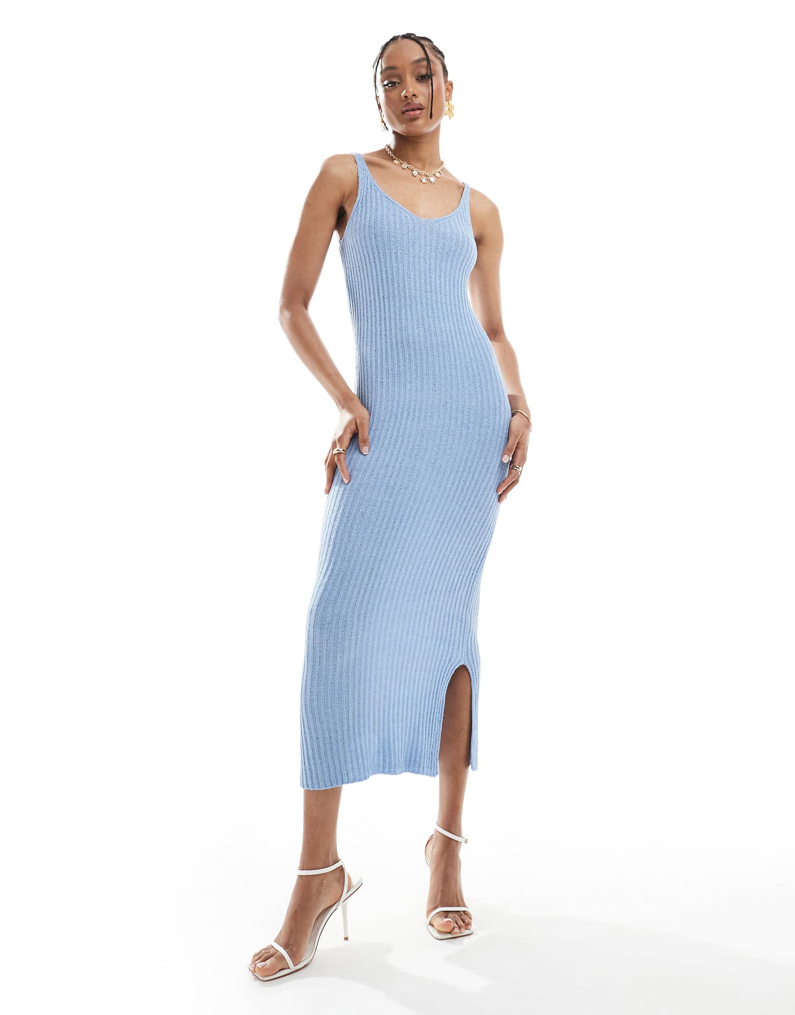 ONLY Tall knit midaxi dress in light blue 4490₽
