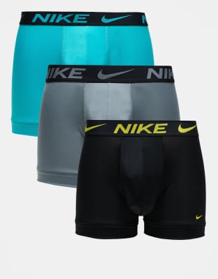 Плавки Nike Dri-FIT Essential из микрофибры, 3 комплекта, синего/черного/серого цвета
