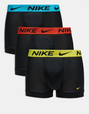 Черные боксерские трусы Nike Elite Breathe из 3-х комплектов с контрастными поясами