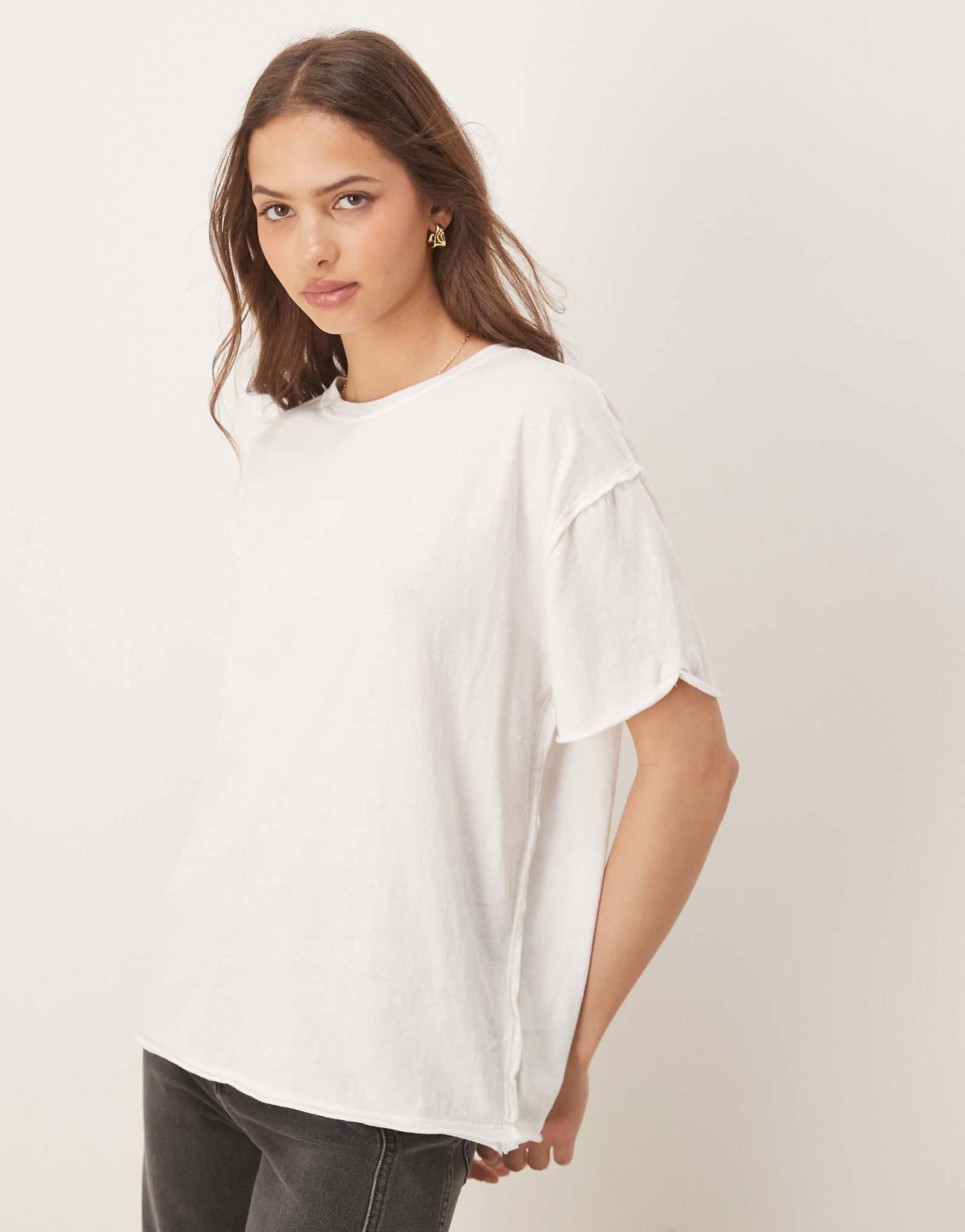 Free People nina oversized t-shirt in sand dollar gray 7790₽