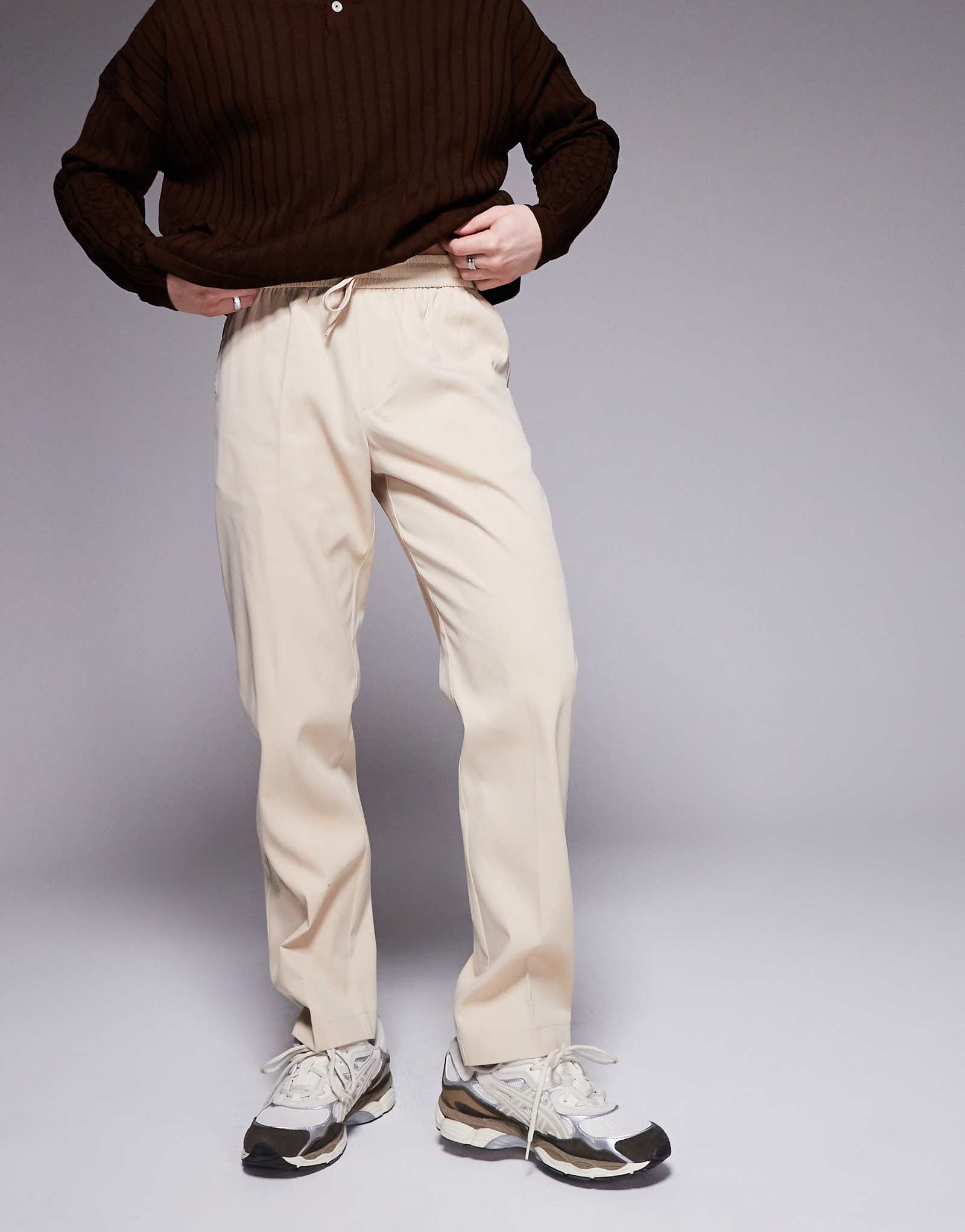 Sixth June relaxed pull-on pants in beige 12190₽