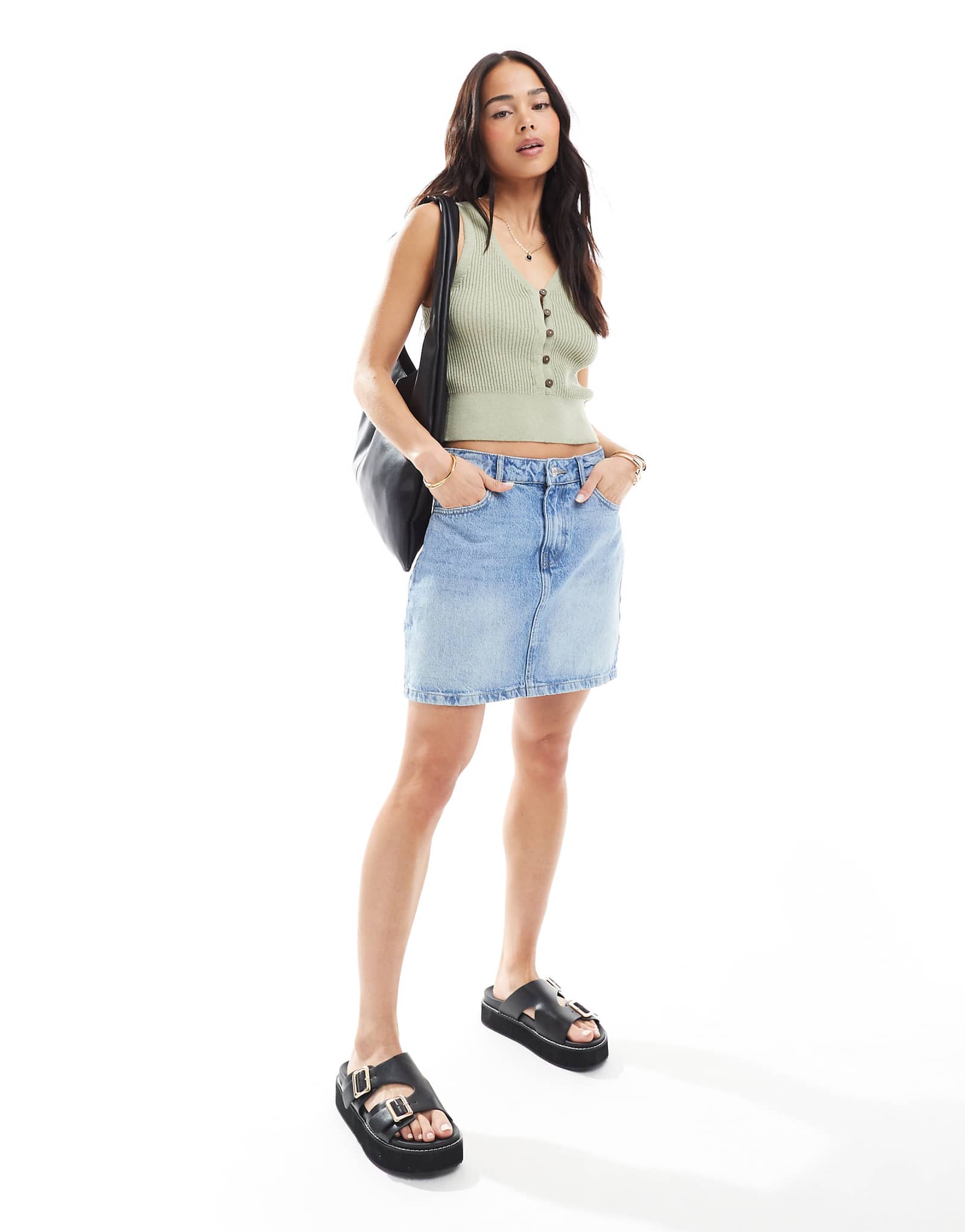 ONLY denim mini skirt in light blue 9590₽