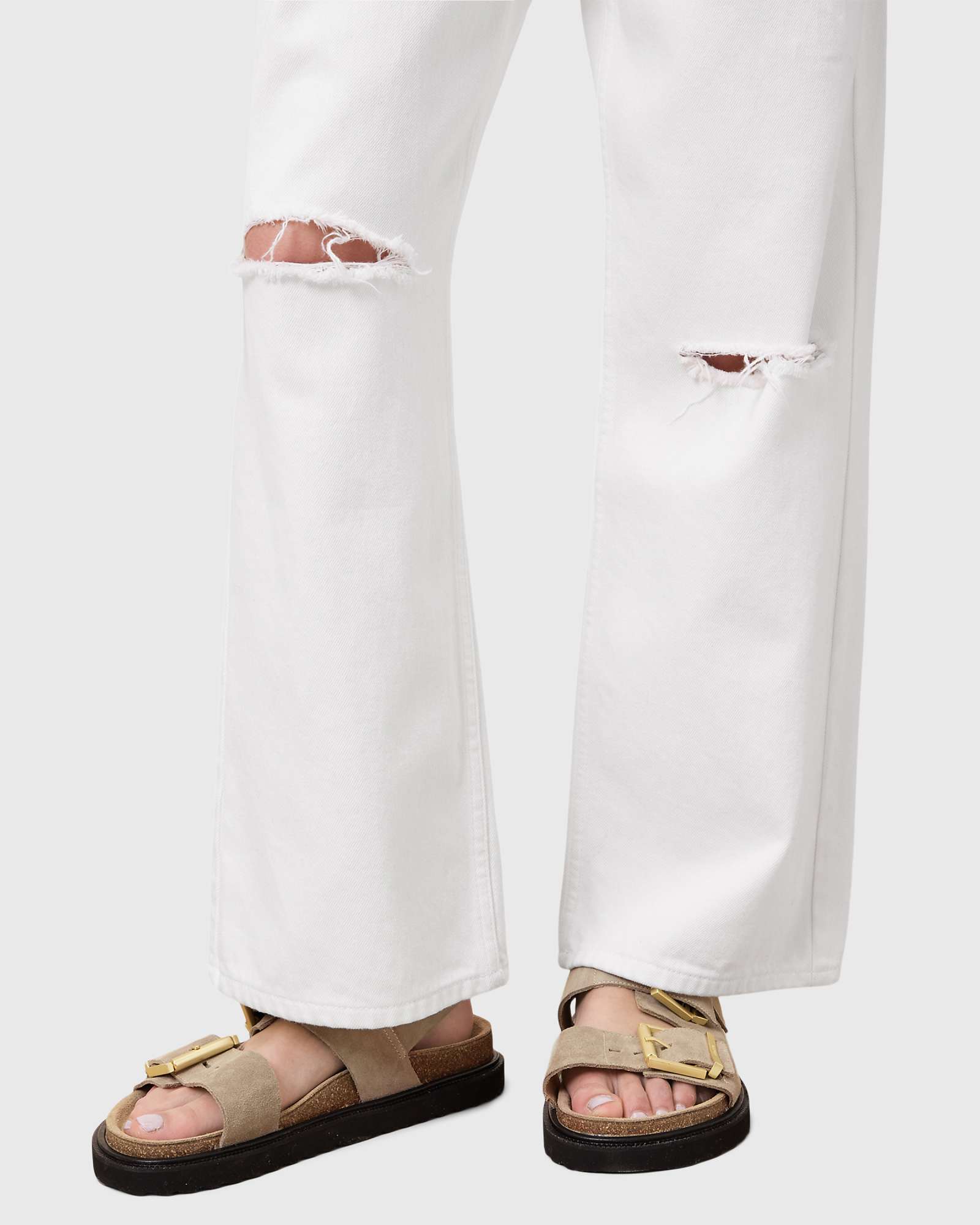 AllSaints Isla leather sandals in sand 38090₽