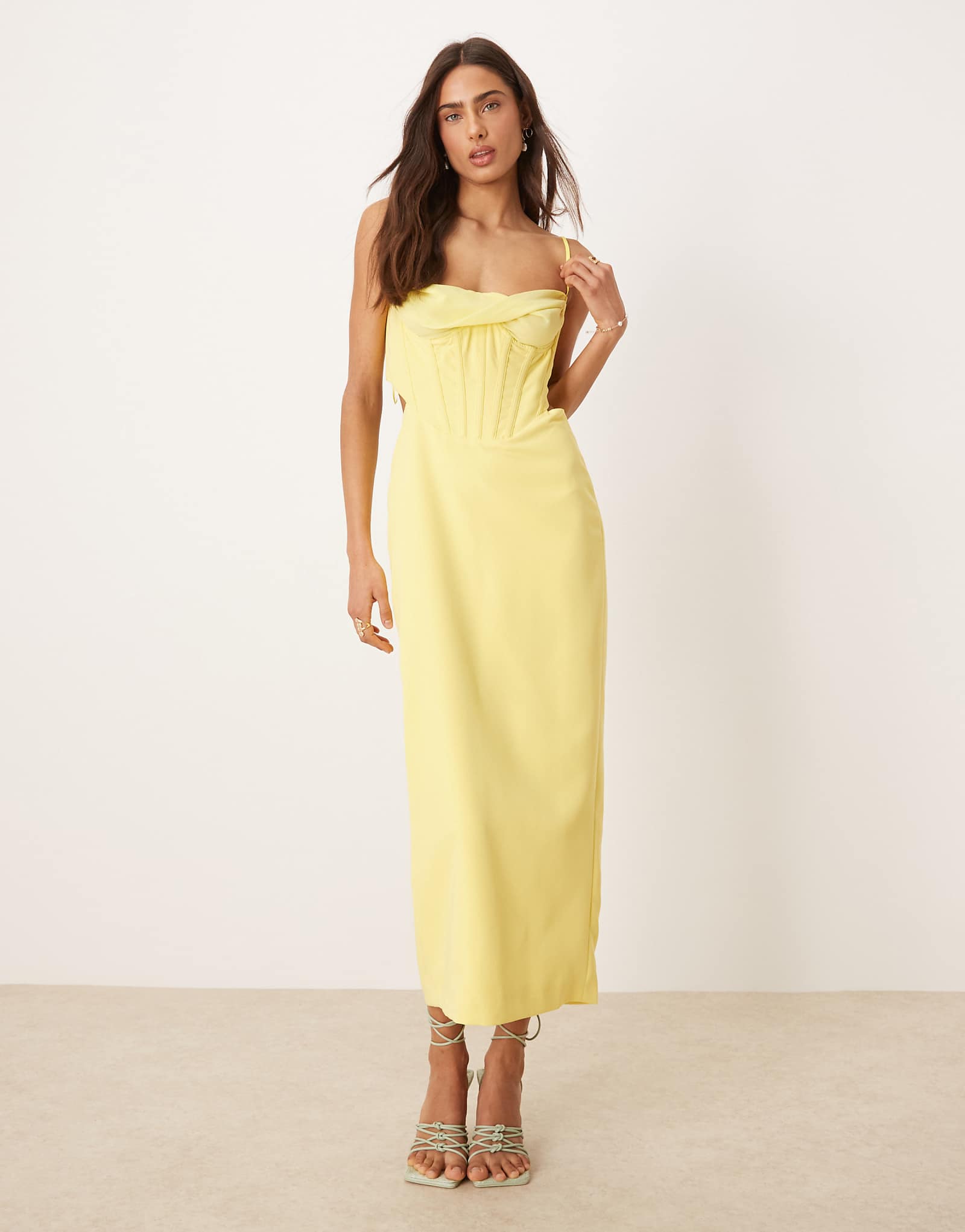 Bardot Martini midi dress in limoncello