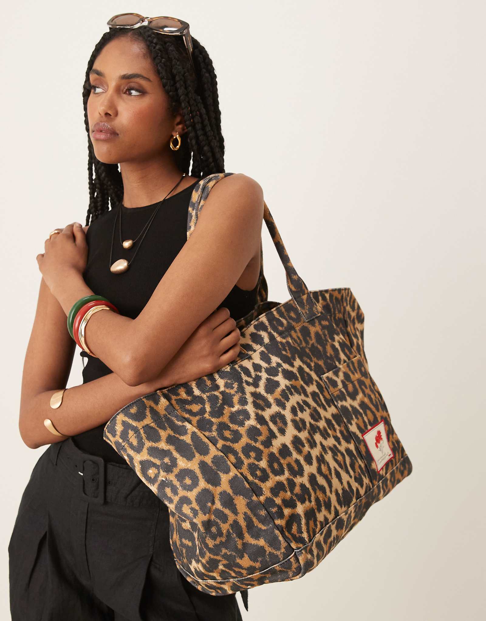Becksondergaard camila canvas tote bag in leopard print
