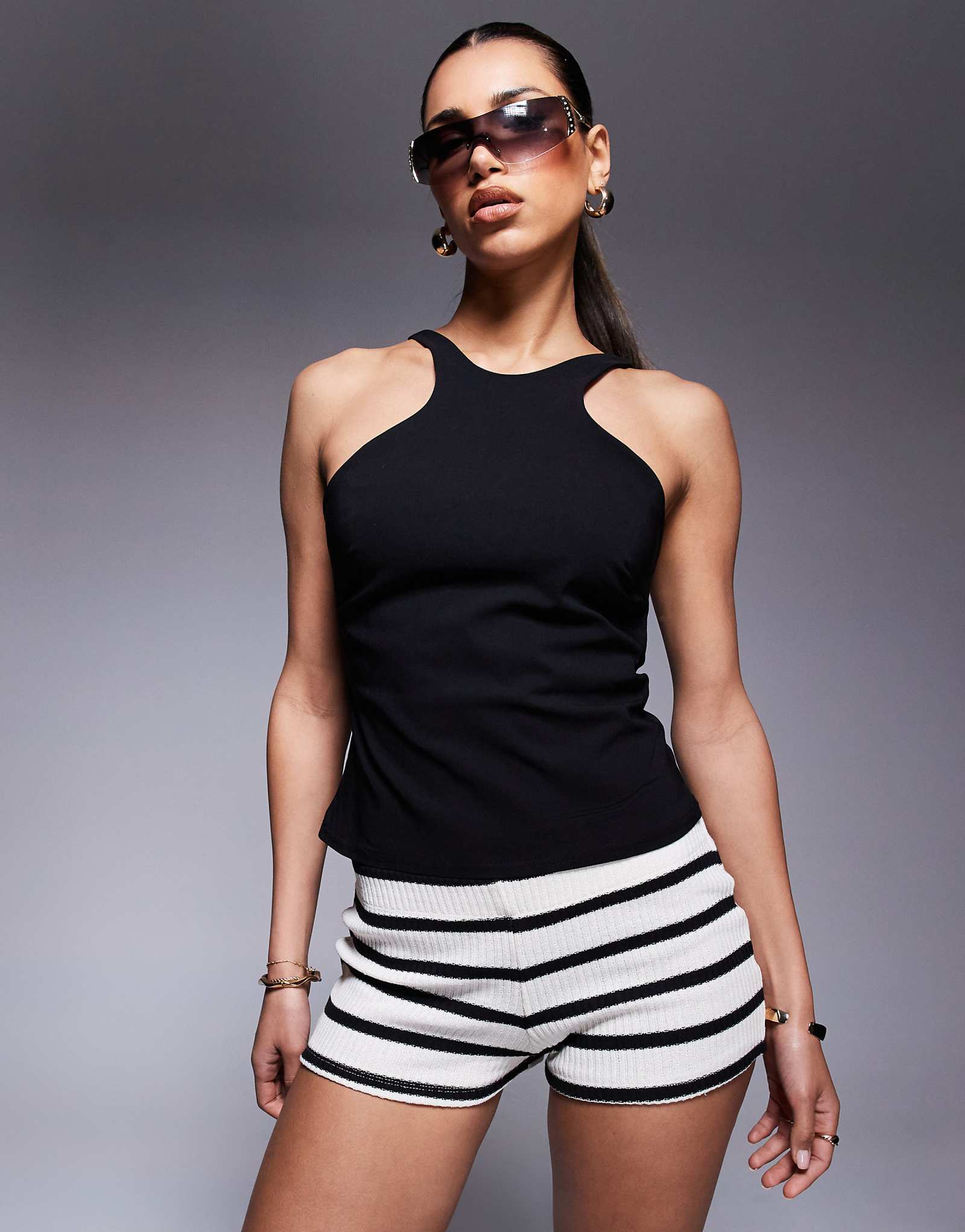 River Island strappy tank top in black - part of a set 5690₽