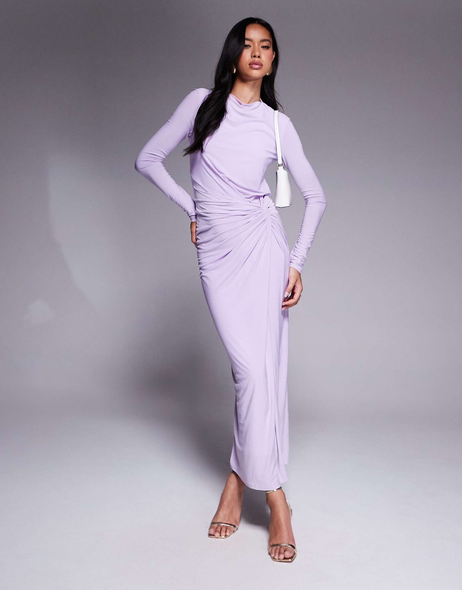 Daska twist front dress in lilac 11090₽