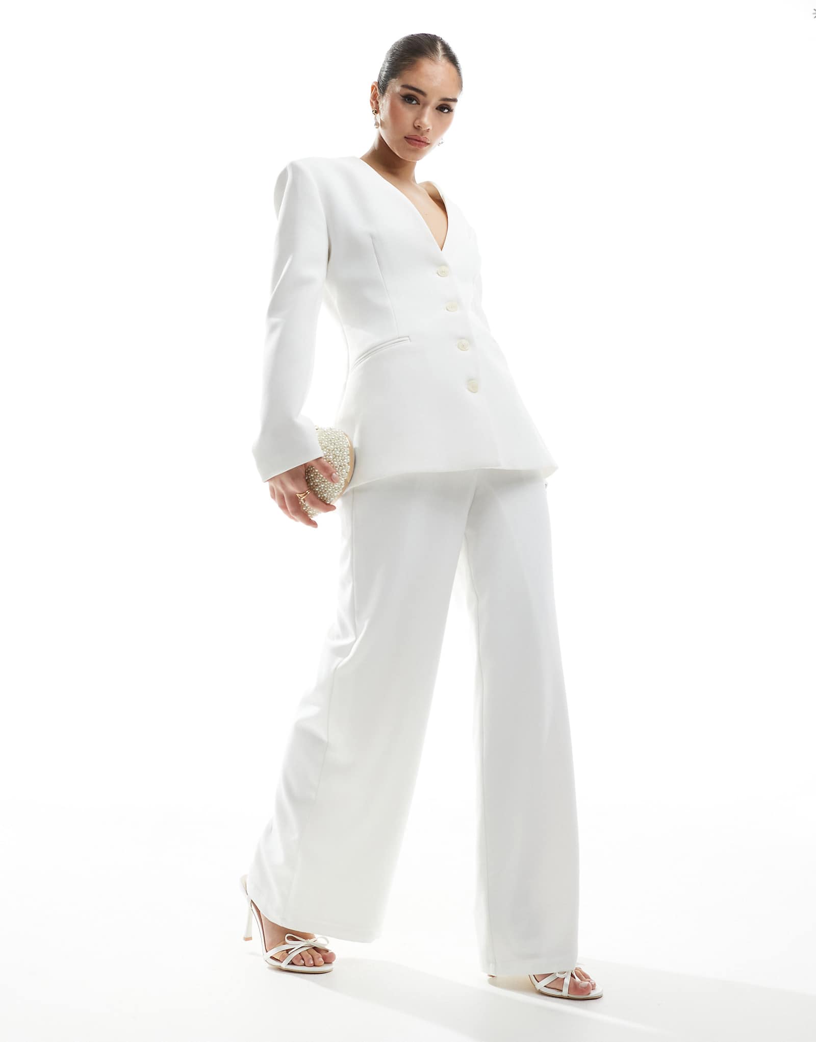 Six Stories Bridal wide leg tailored pants in ivory - part of a set 22990₽