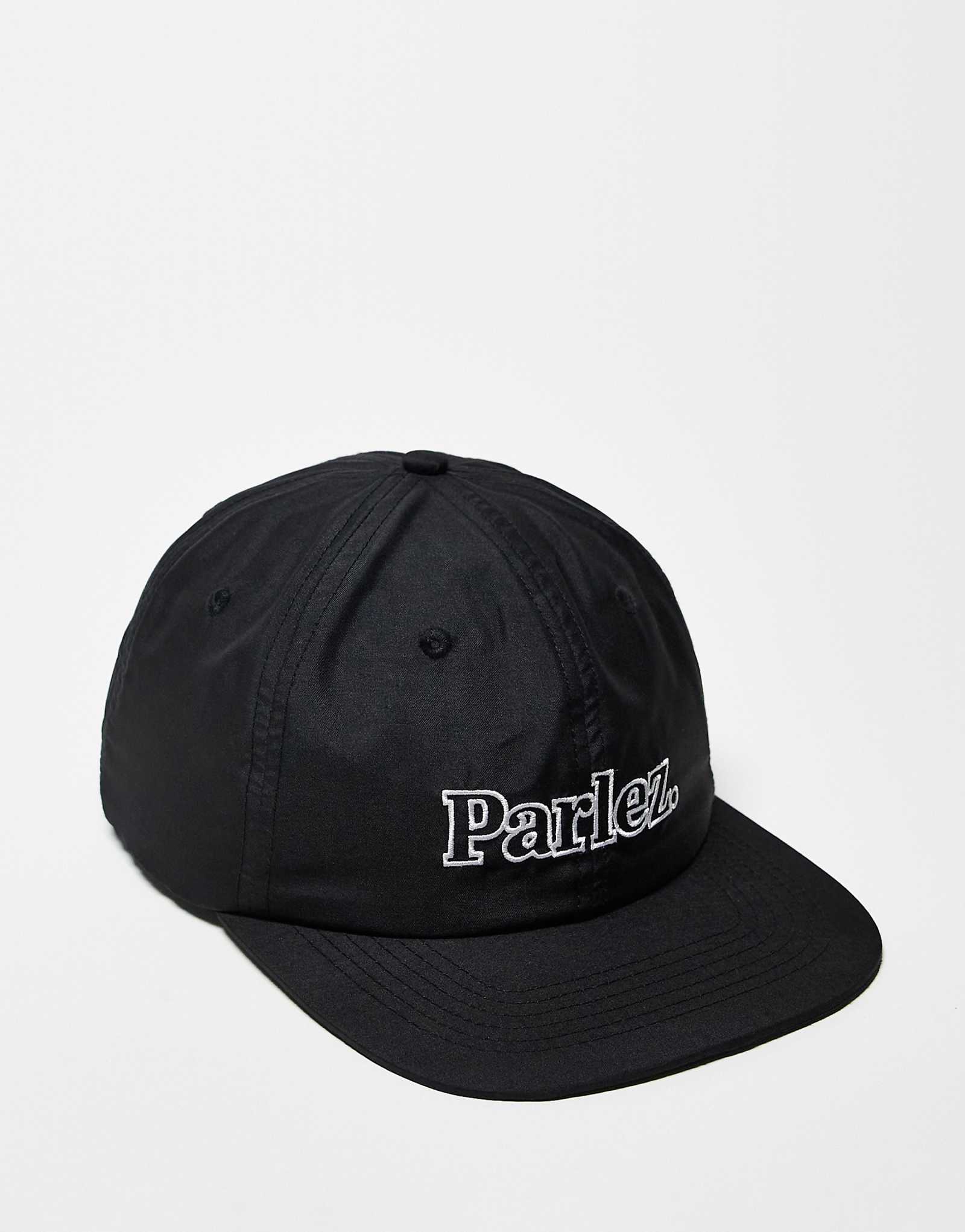 Parlez brade logo detail 5 panel cap in black 8590₽