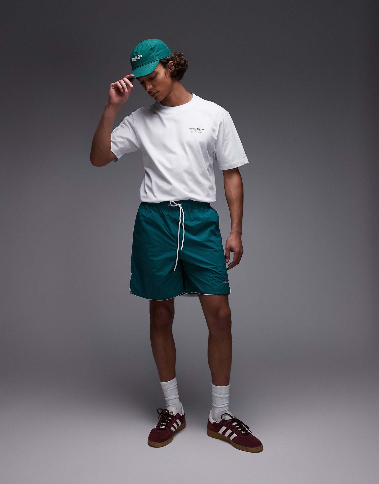 Parlez enigma relaxed logo detail shorts in green