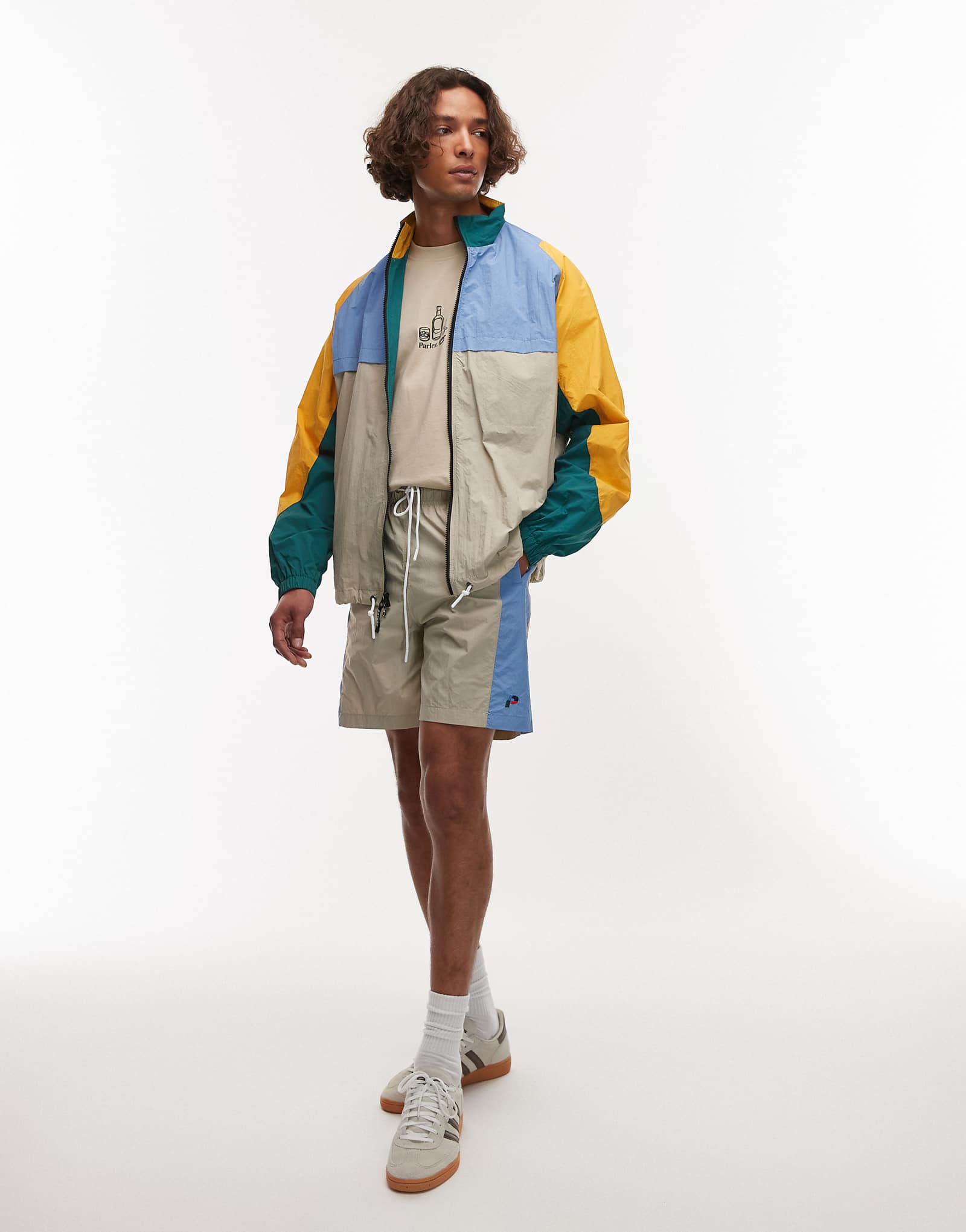 Parlez breeze contrast panel detail track jacket in multi 26590₽