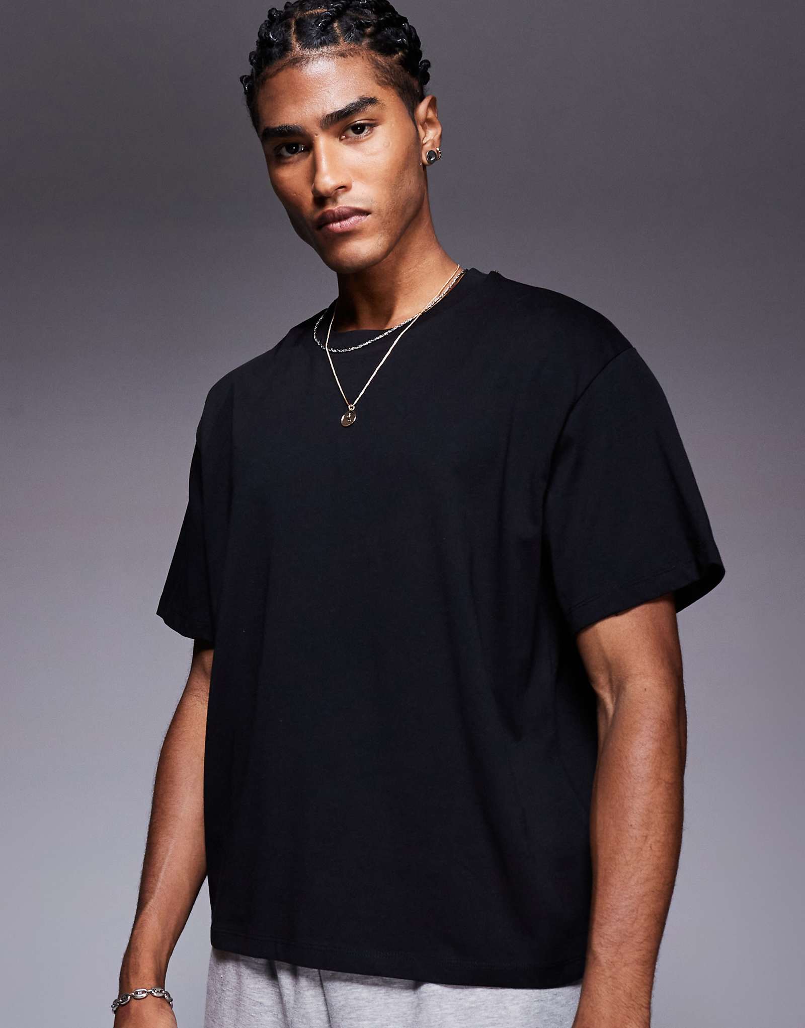 ADPT oversized boxy t-shirt in black 3890₽