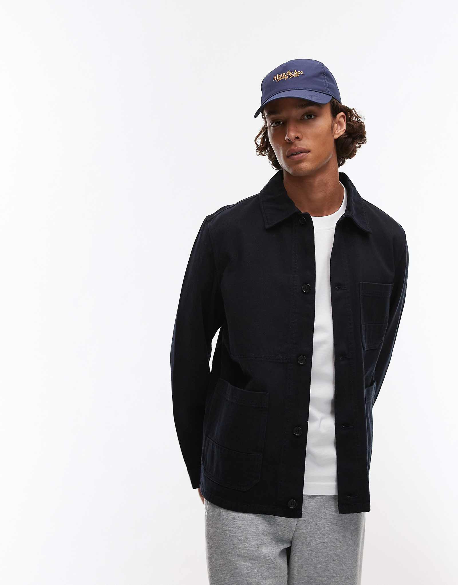 ARKET overdyed twill shacket in navy blue 28190₽