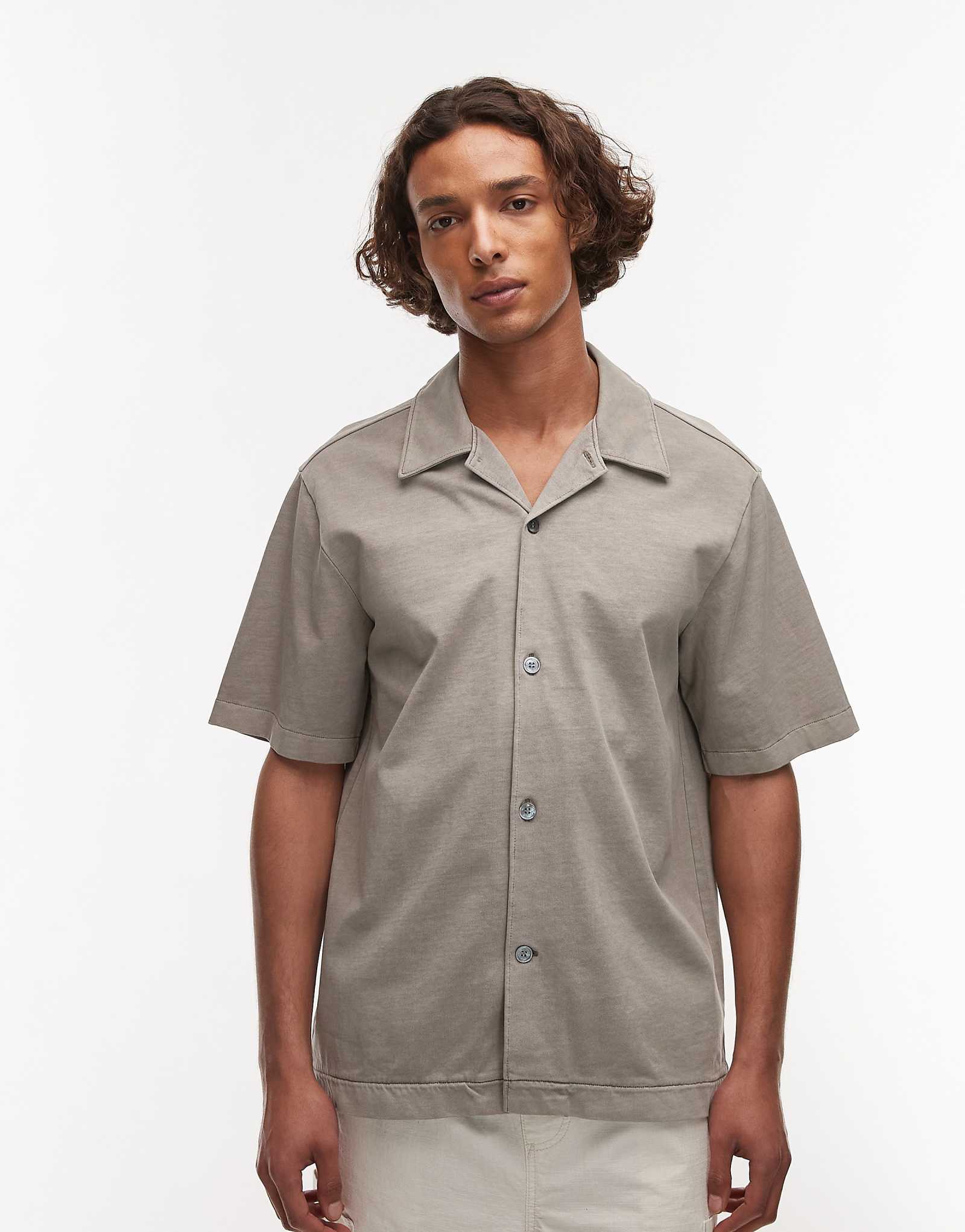 ARKET heavyweight jersey short sleeve shirt in gray 14990₽
