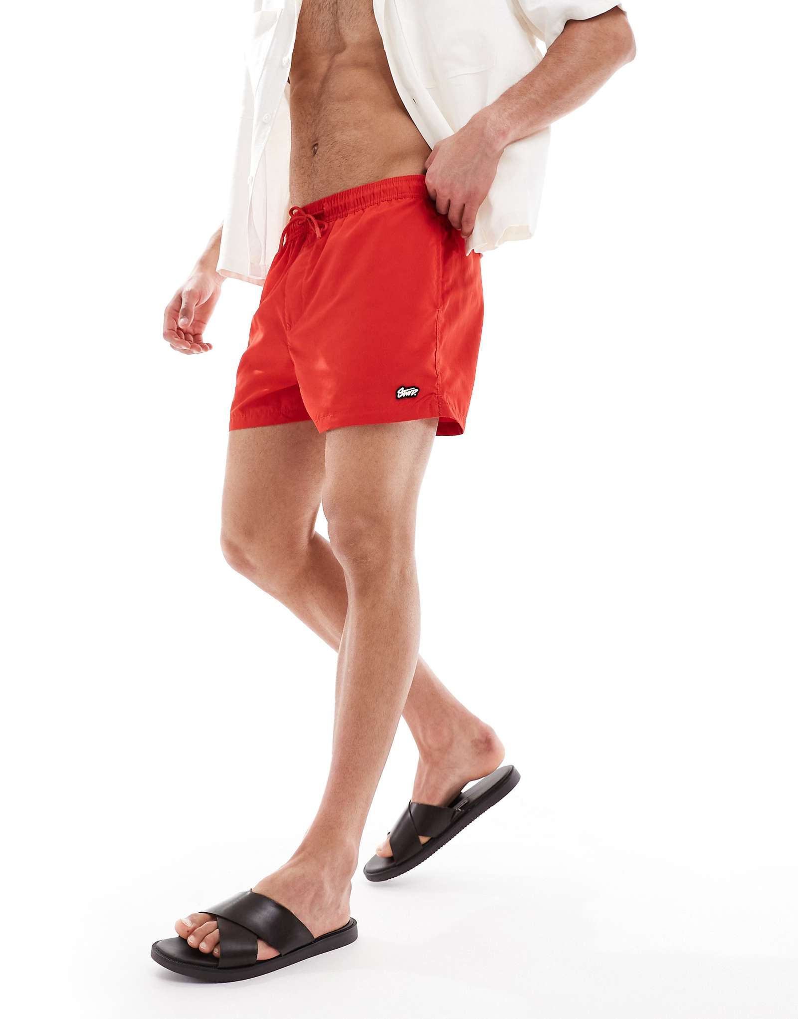 Pull-Bear STWD swim shorts in red 4390₽