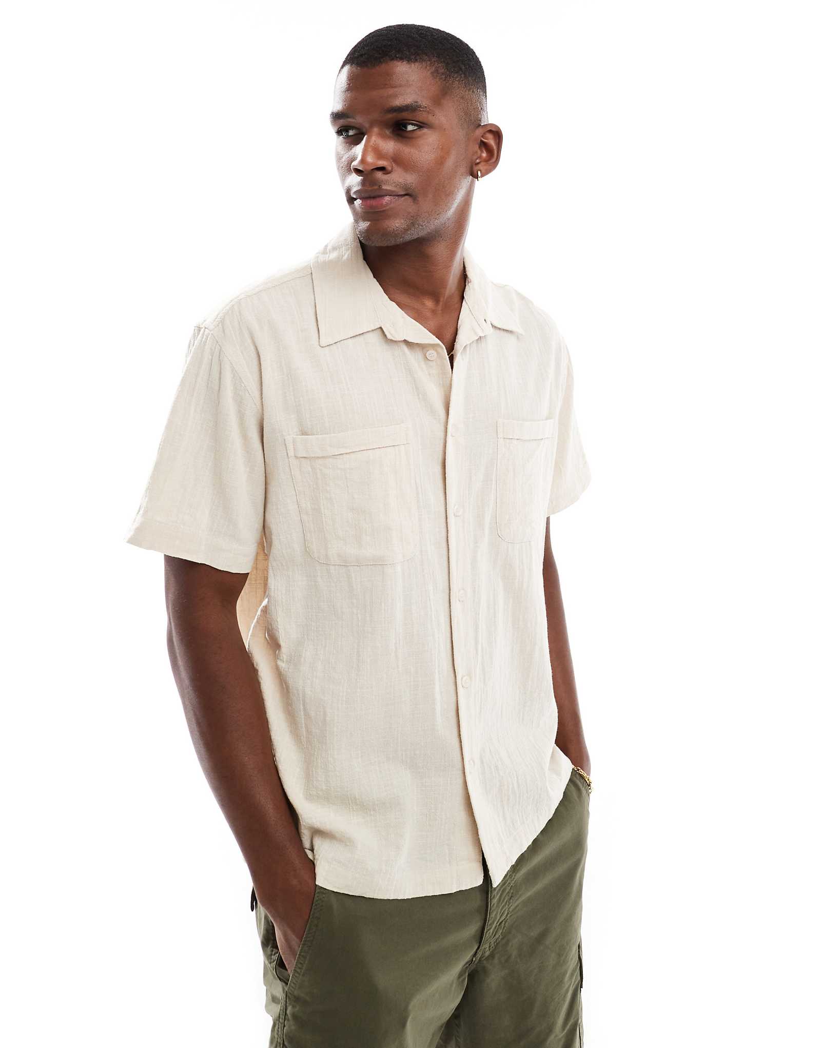 ONLY - SONS short sleeve resort collar shirt in beige 5290₽