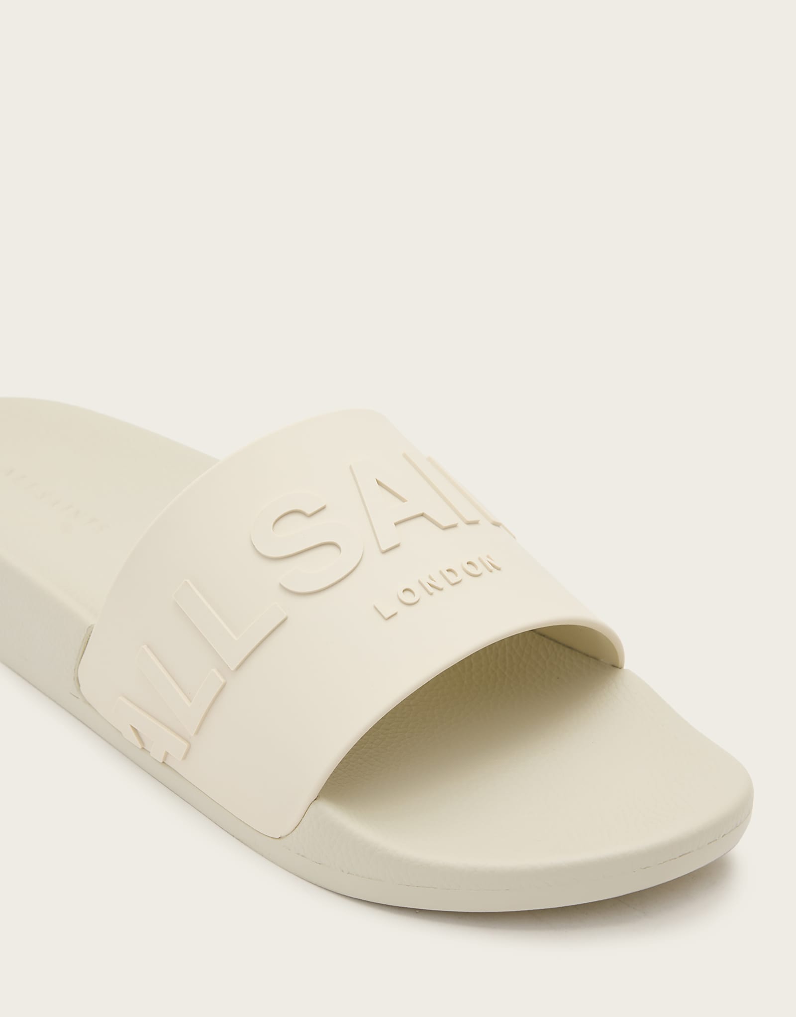 AllSaints Biggy tonal logo rubber slides in off-white 18390₽
