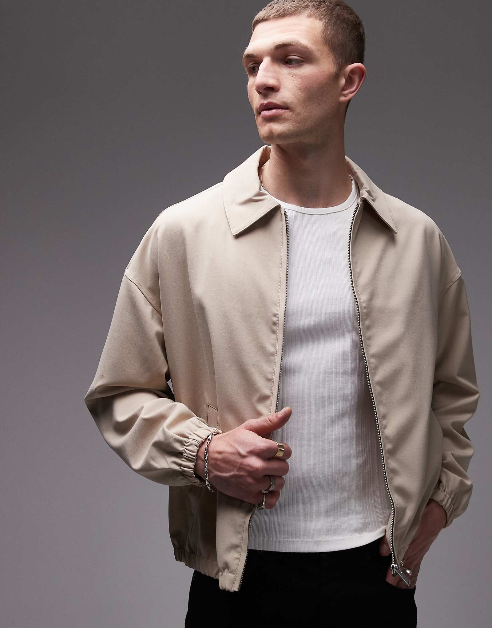 Topman harrington jacket in stone 14490₽