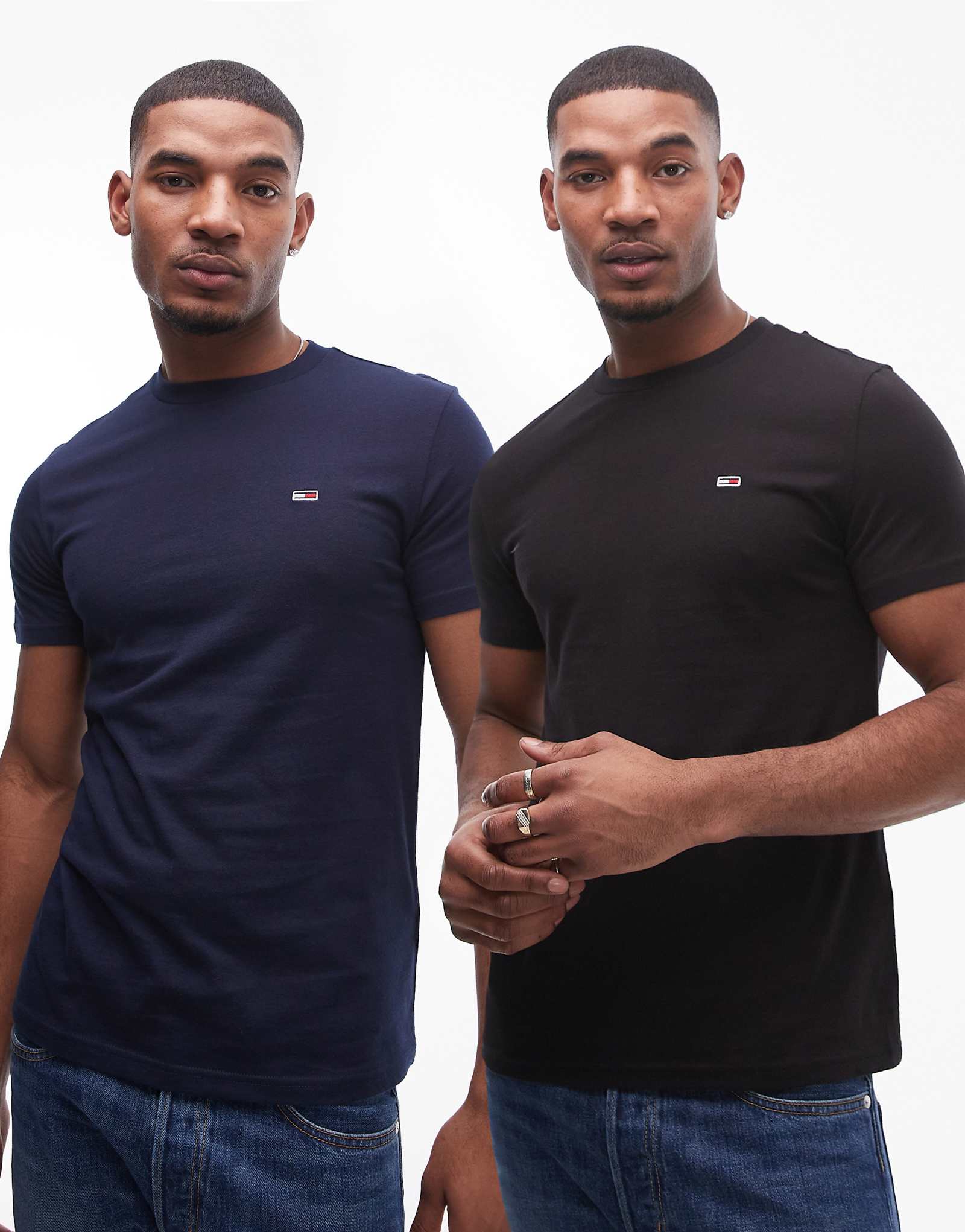 Tommy Jeans 2-pack slim logo T-shirts in blacknavy 13490₽