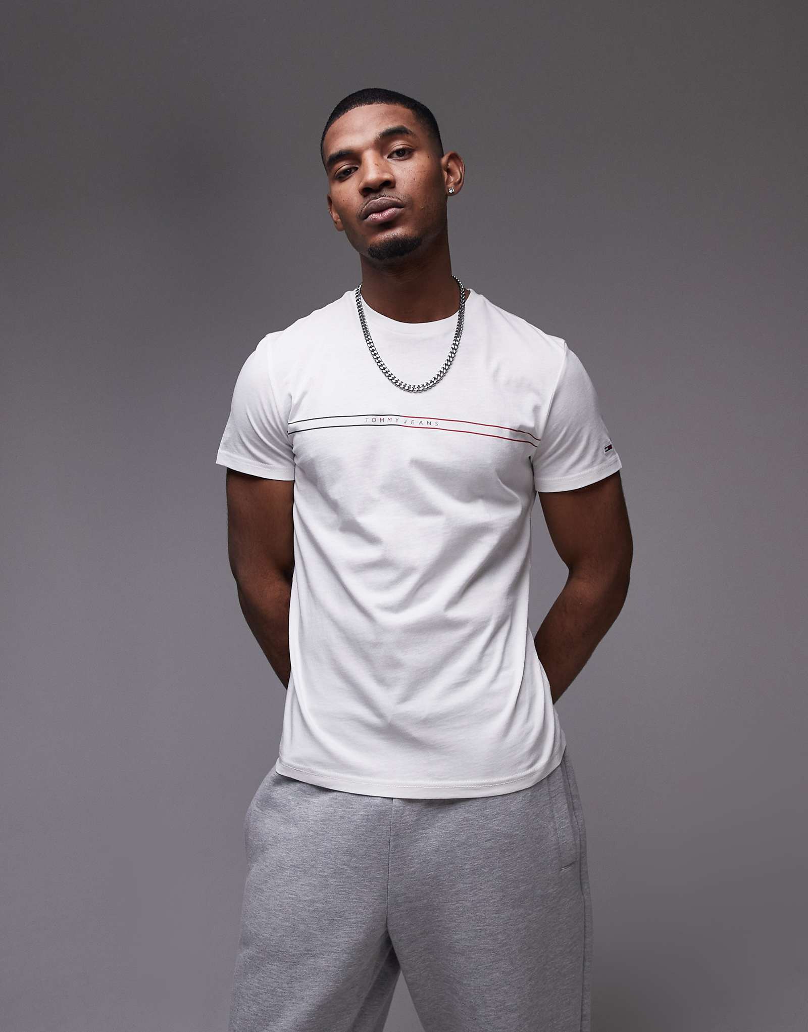 Tommy Jeans linear graphic T-shirt in white