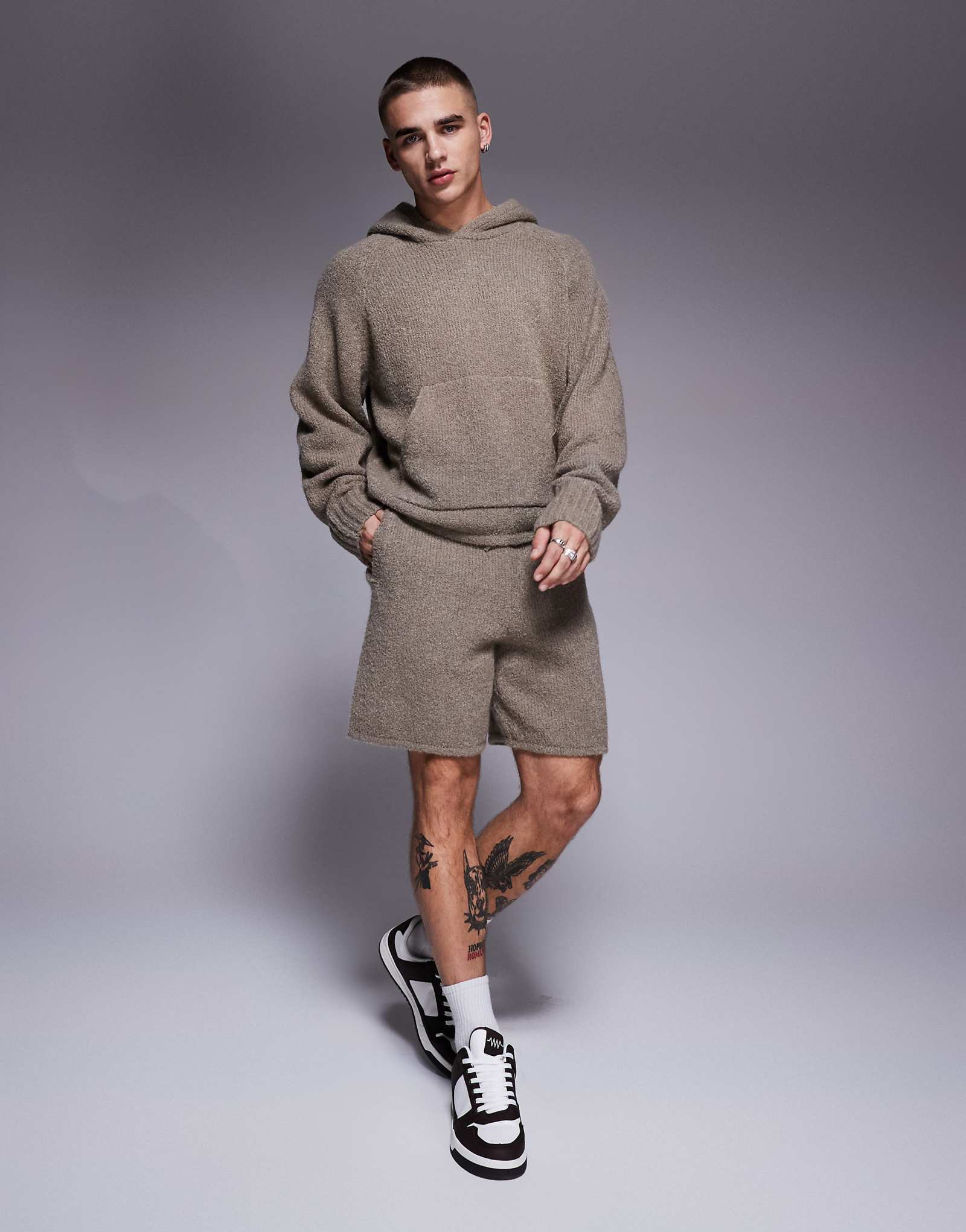 The Couture Club boucle knit shorts in brown - part of a set 12190₽