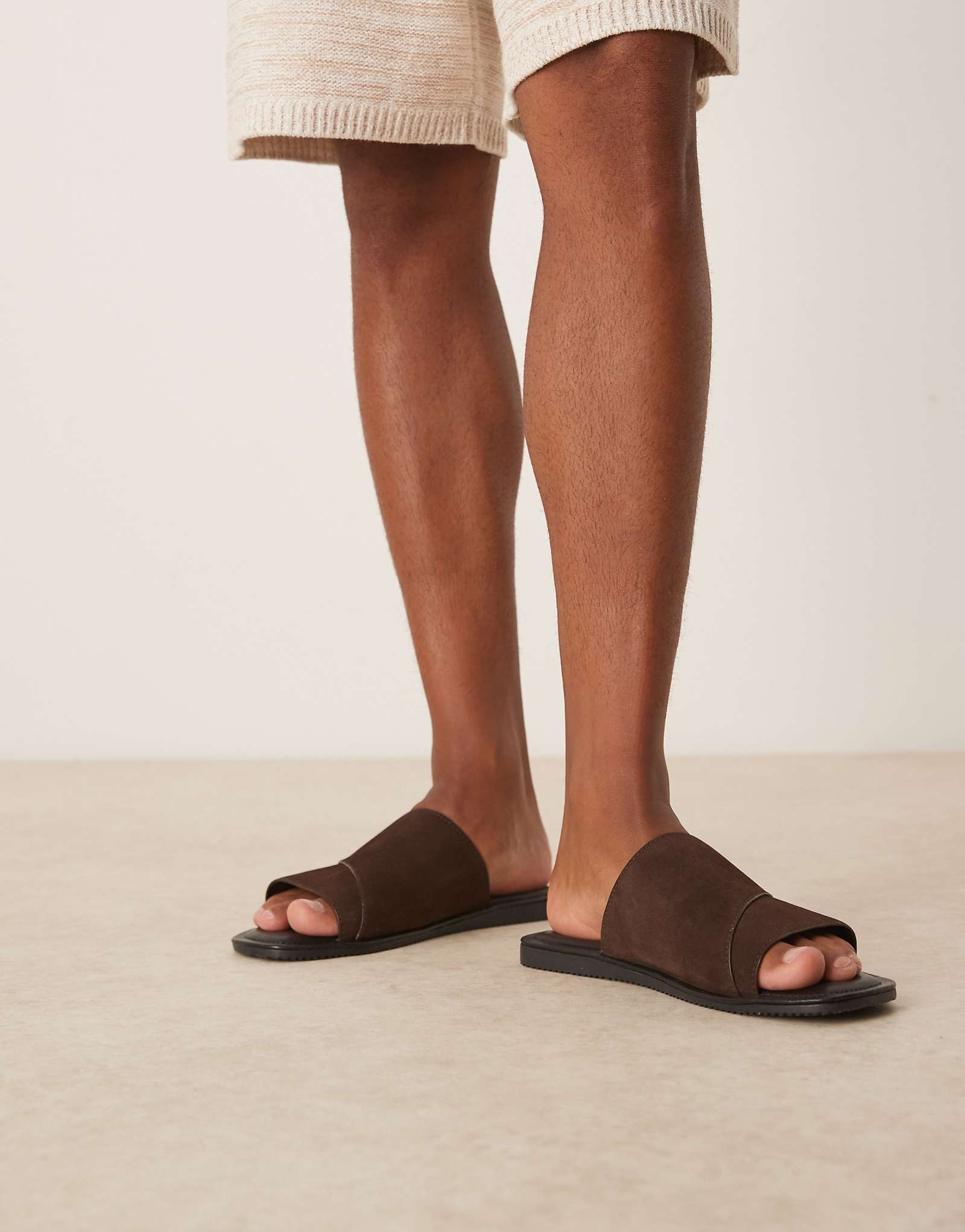 ASOS DESIGN strap sandals in brown suede 7090₽