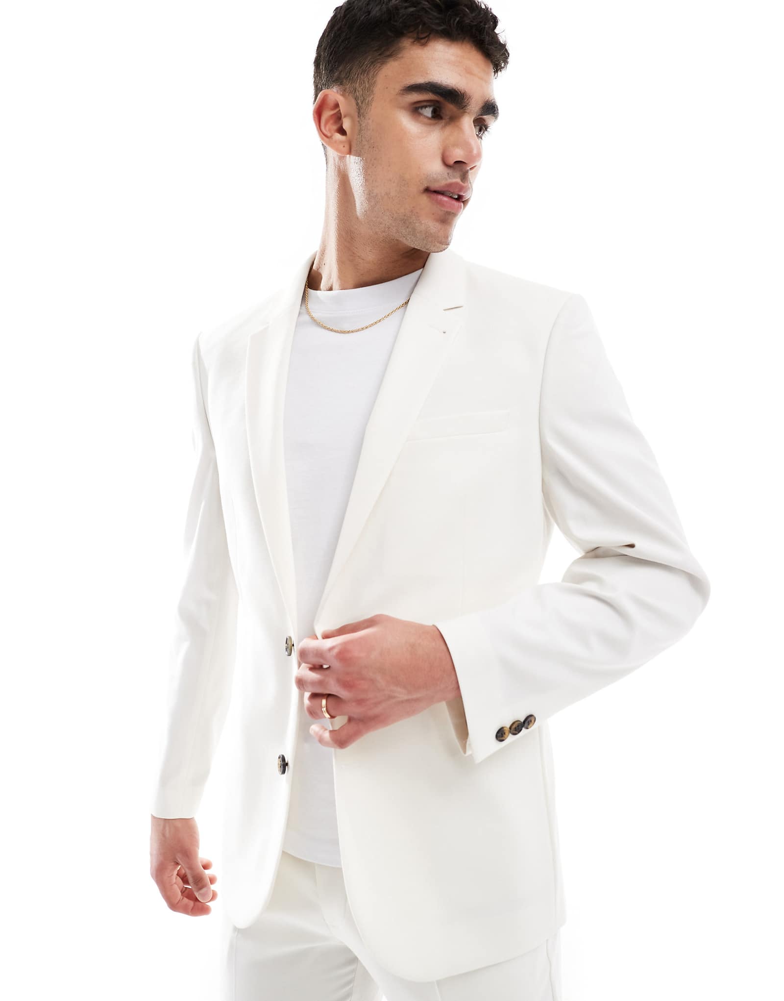 ASOS DESIGN slim suit jacket in ecru 9790₽