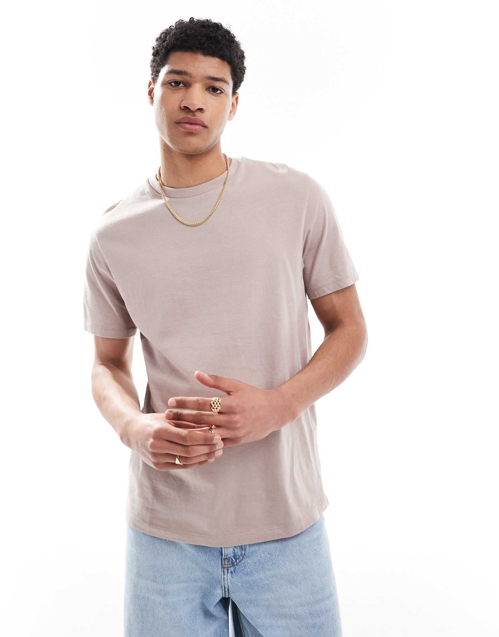 ASOS DESIGN essential crew neck t-shirt in stone 2090₽