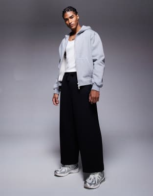 Укороченные спортивные брюки-баллоны ASOS DESIGN heavyweight черного цвета