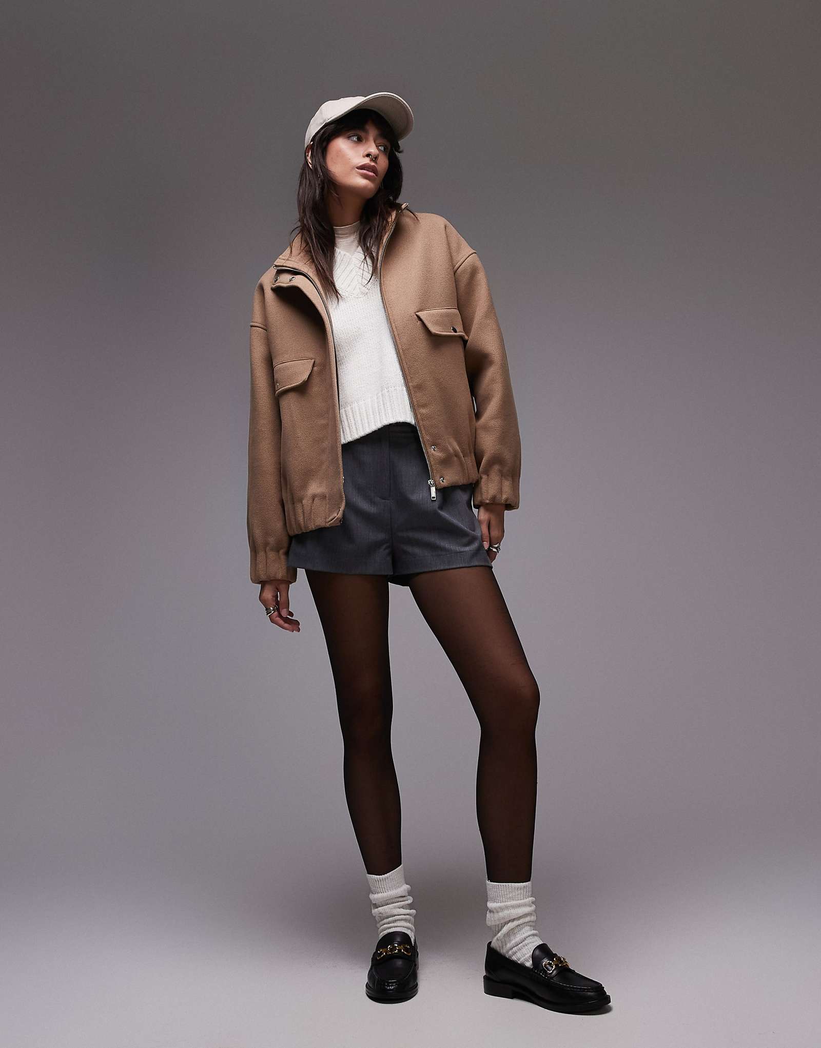 Selected Femme Bomber jacket with pockets in camel 18490₽