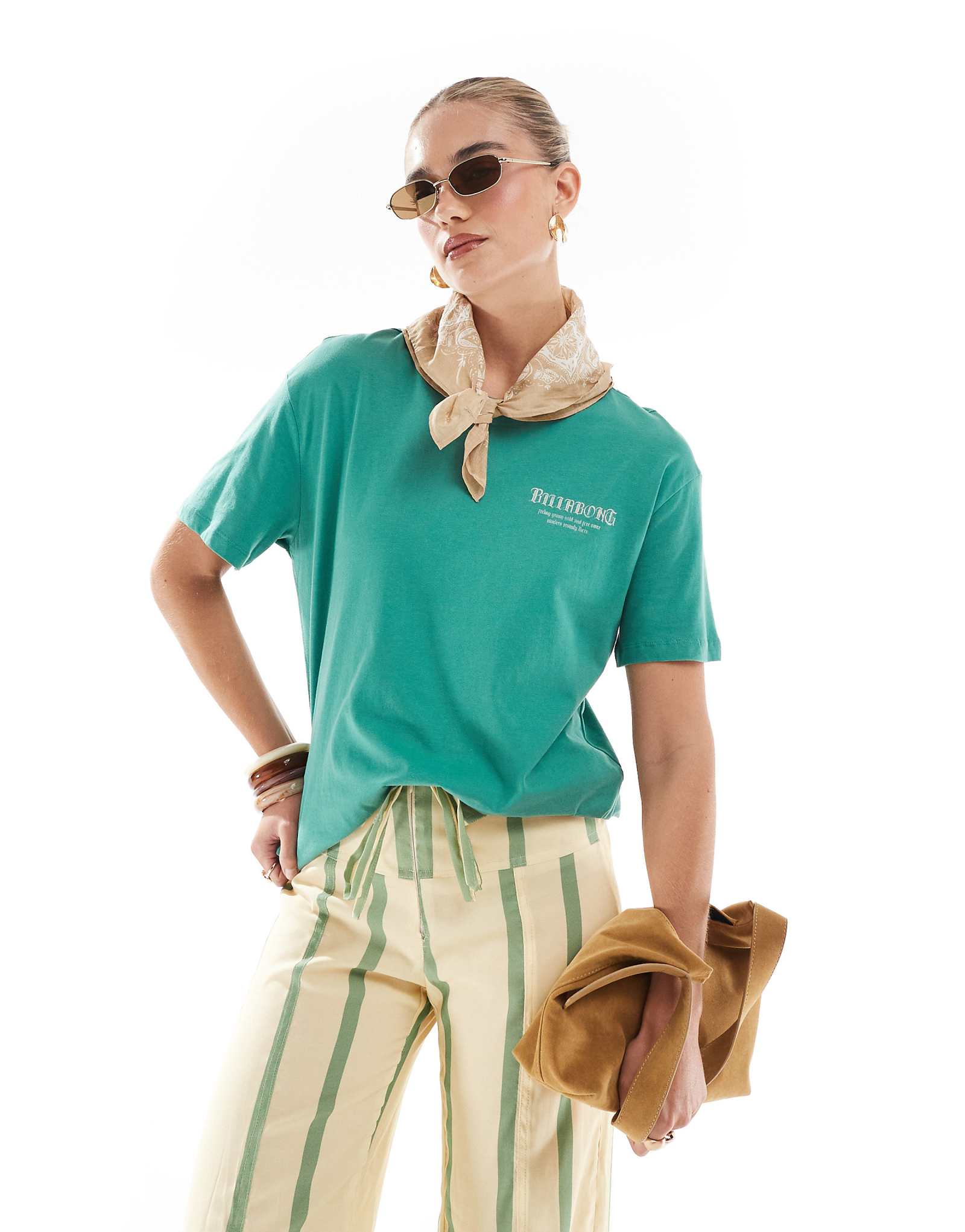 Billabong wild and free t shirt in island green