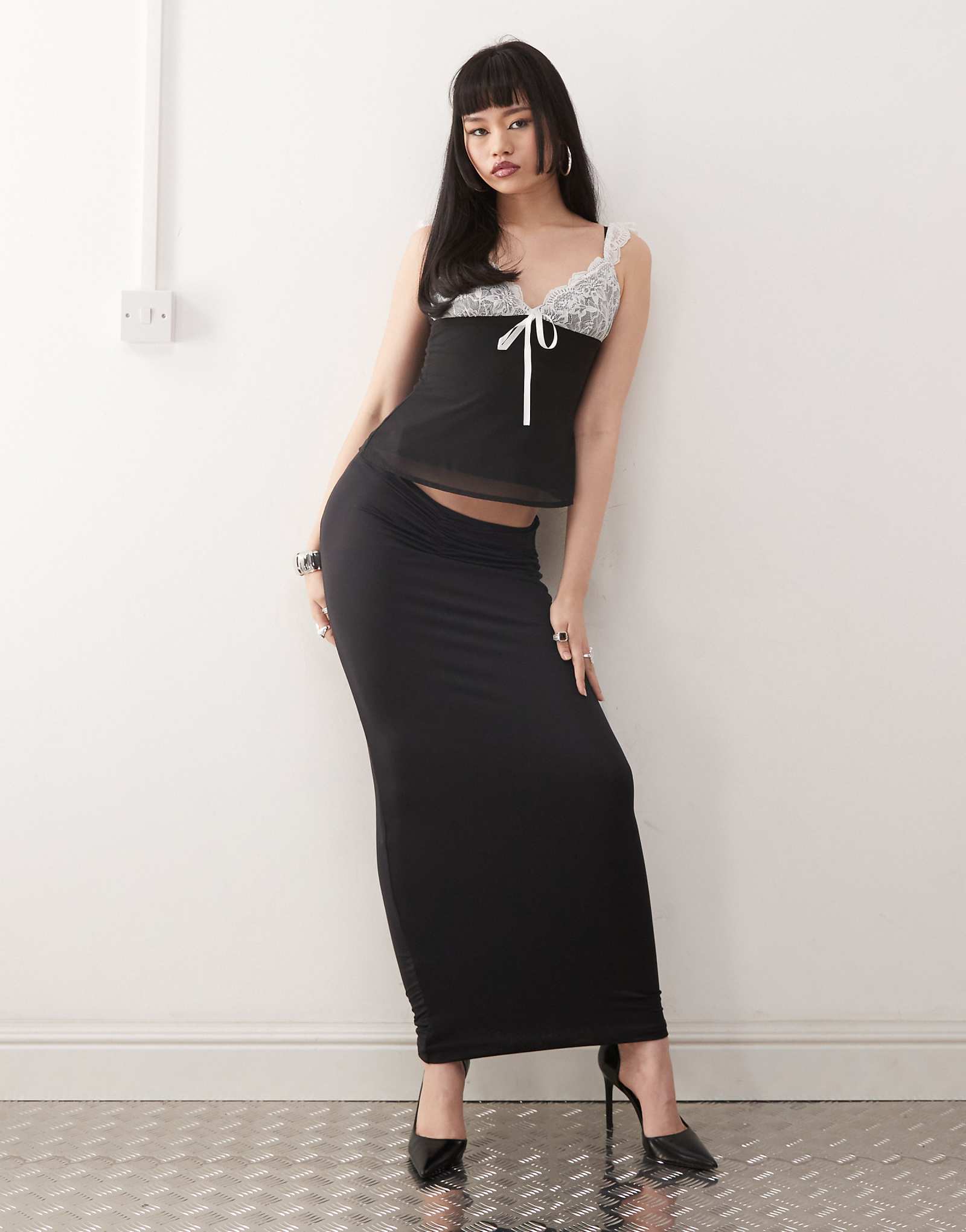 Princess Polly high waisted straight leg pants in burgundy