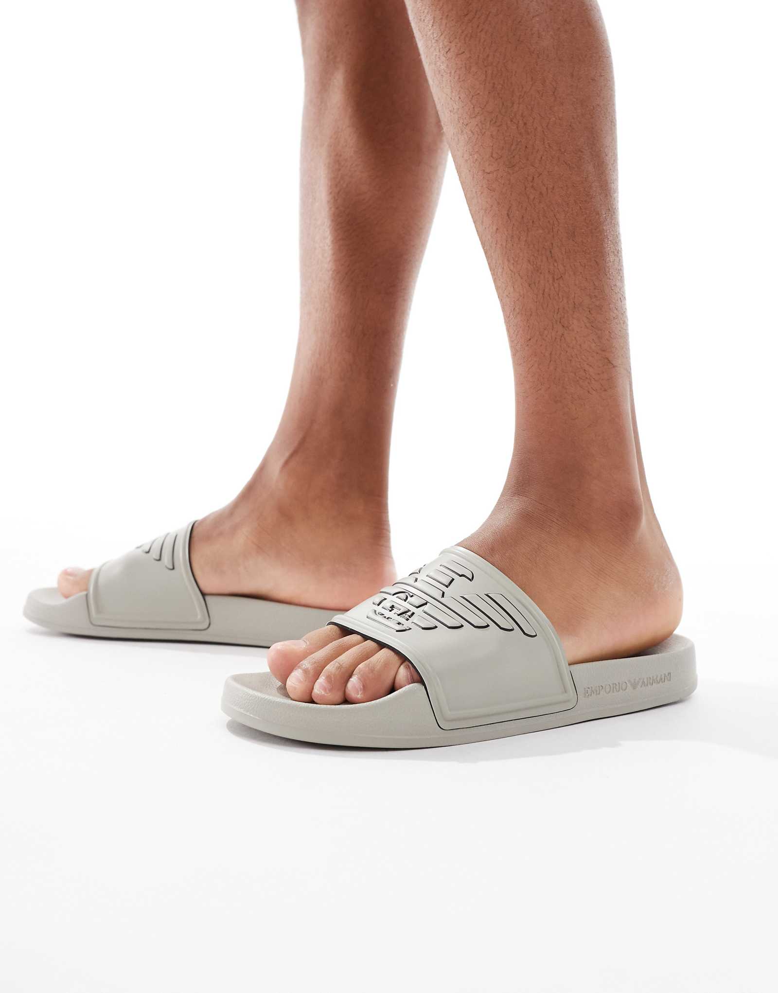 Emporio Armani Bodywear logo slides in beige 13790₽