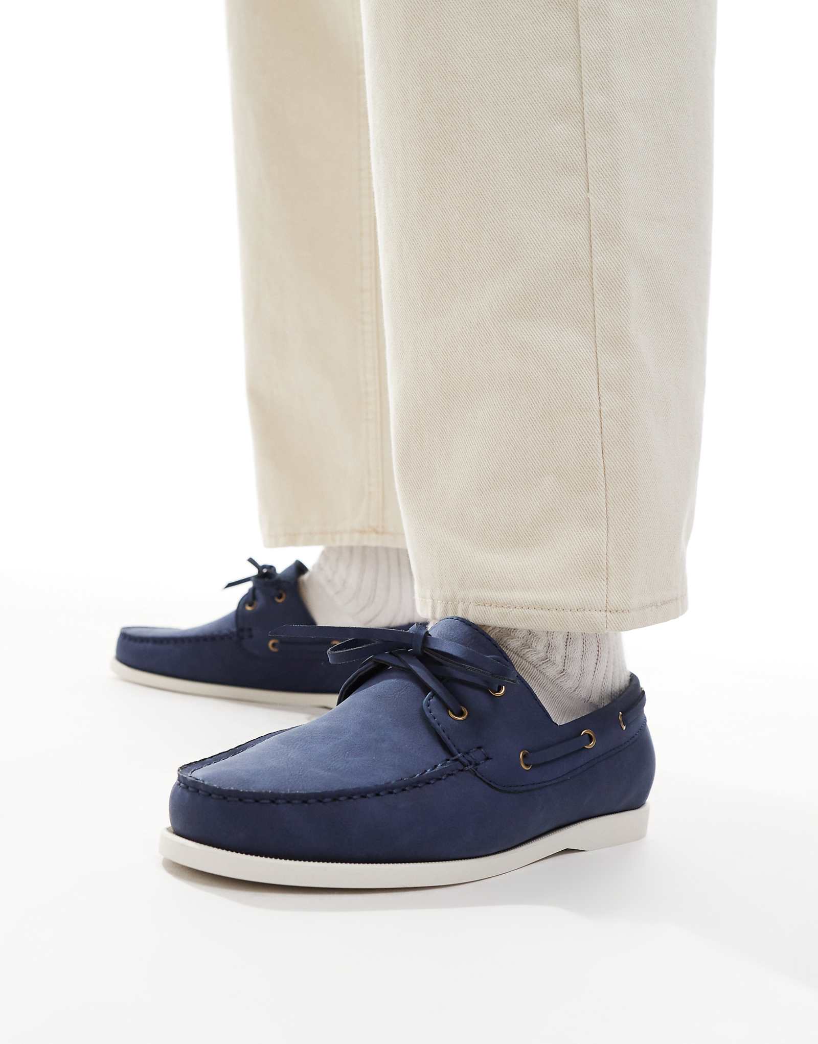 SEQWL AFT classic boat shoes in nubuck navy 4990₽