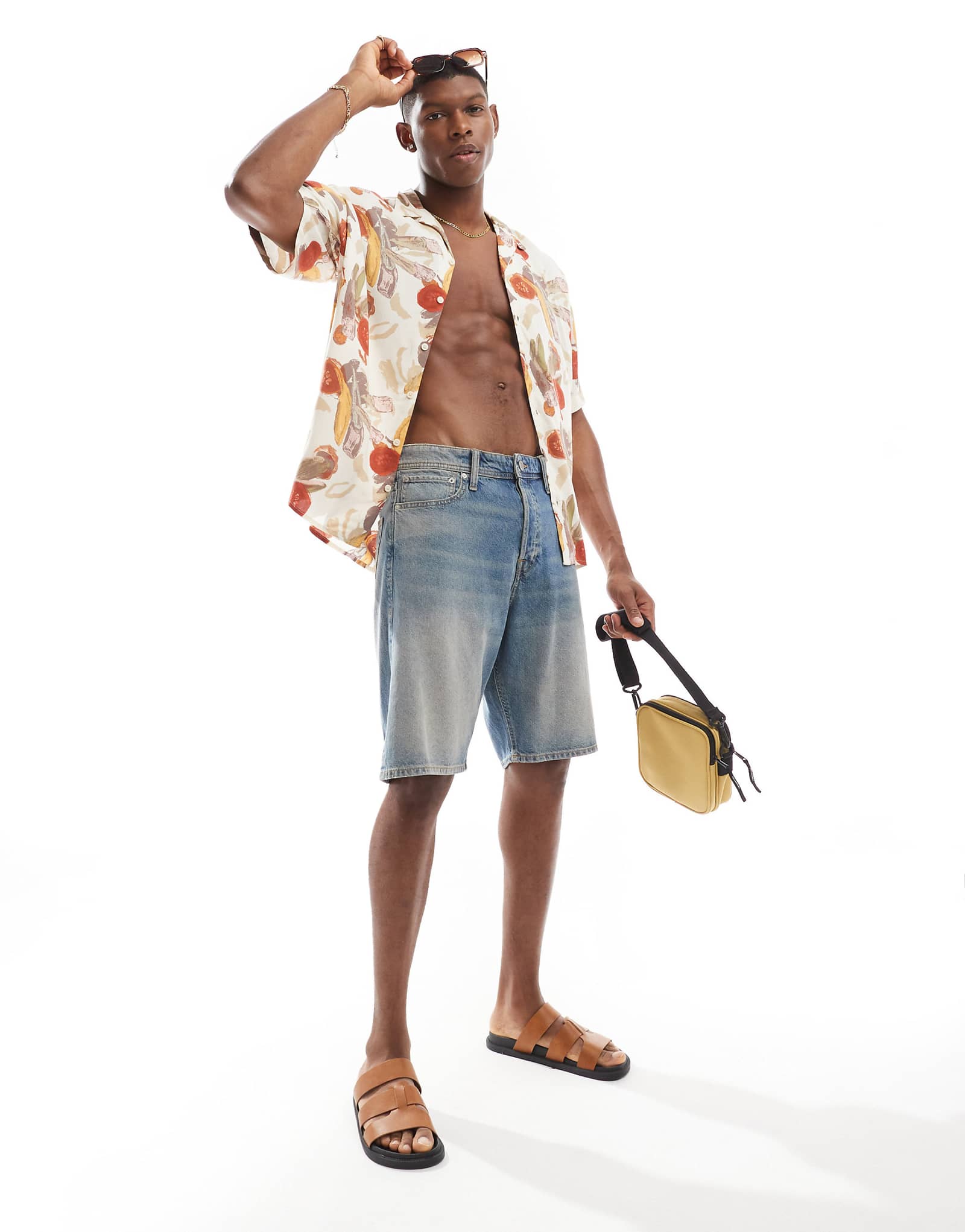 Jack - Jones alex baggy fit denim short in vintage blue wash 7390₽