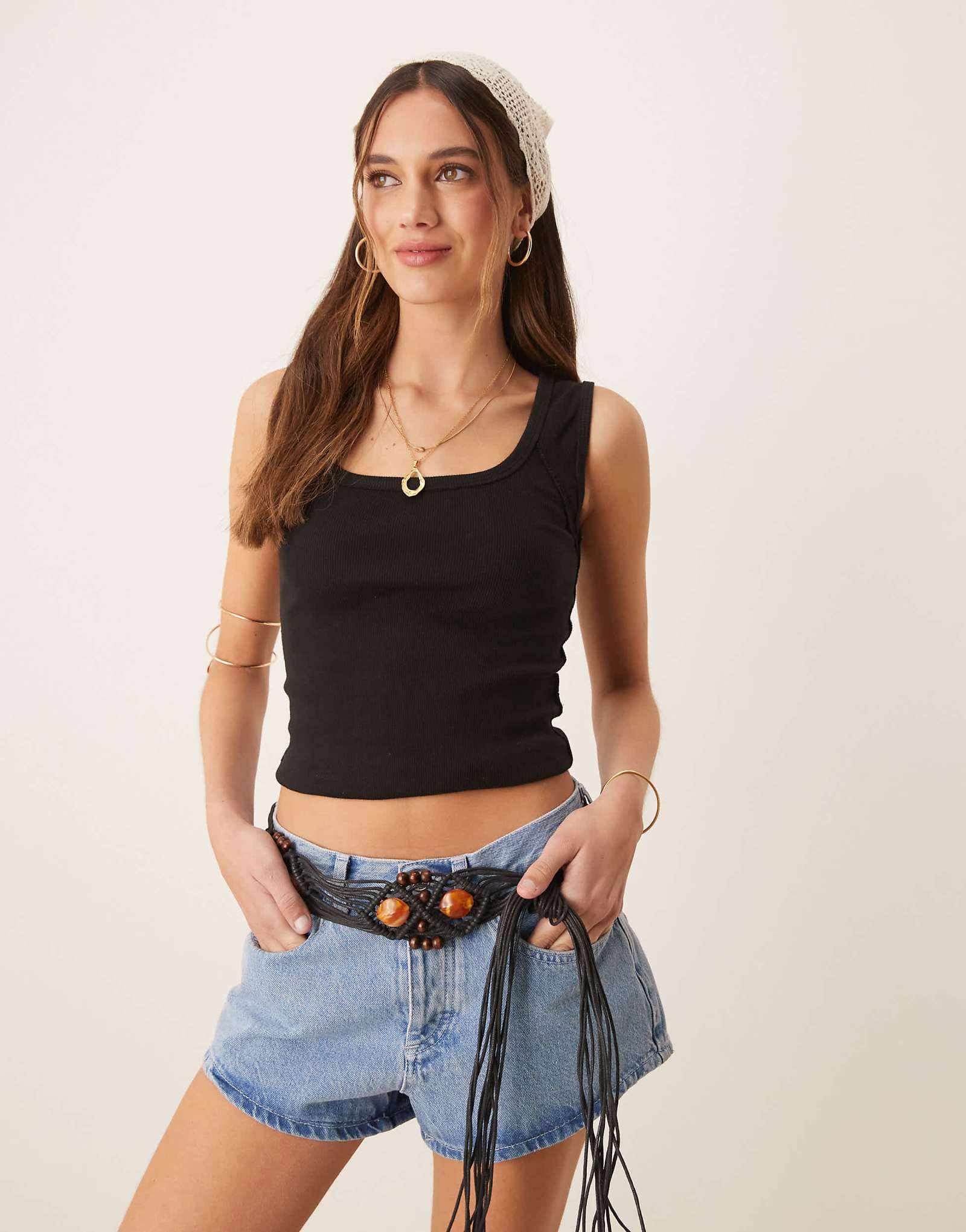 Free People hummingbird tank top in black 7790₽