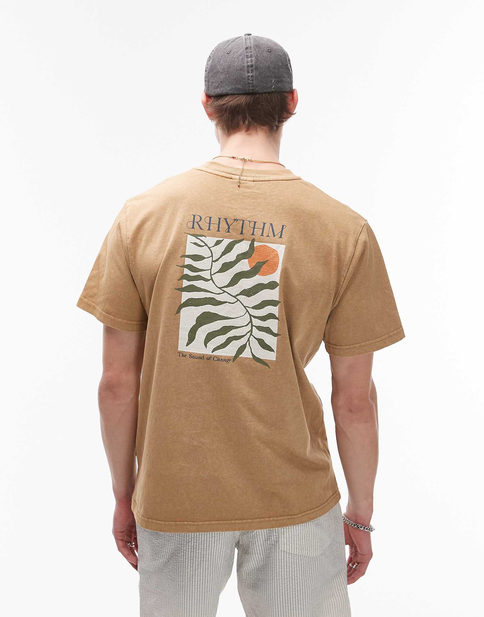 Rhythm fern vintage short sleeve t shirt in tan 8890₽