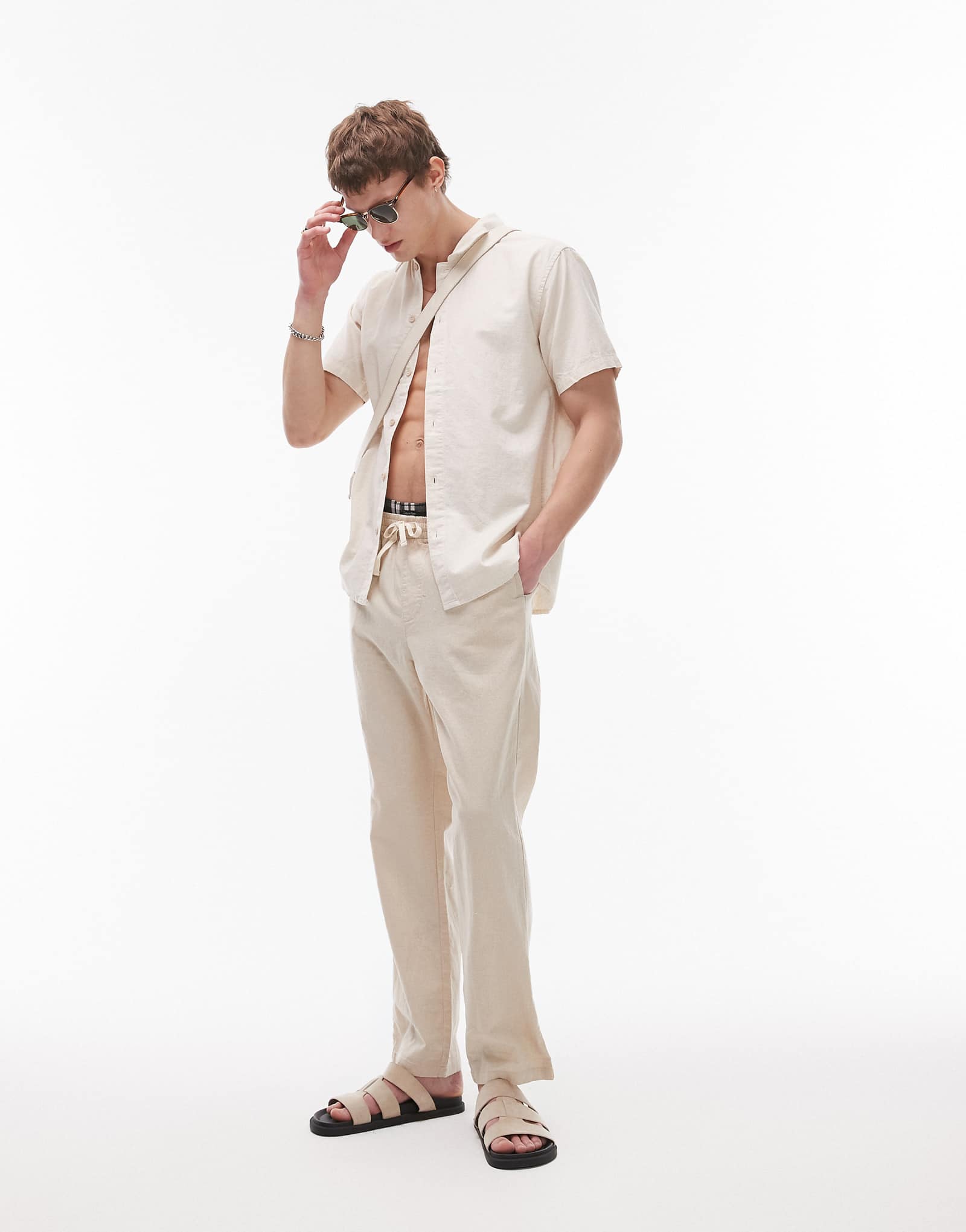 Rhythm linen jam pants in cream 12690₽