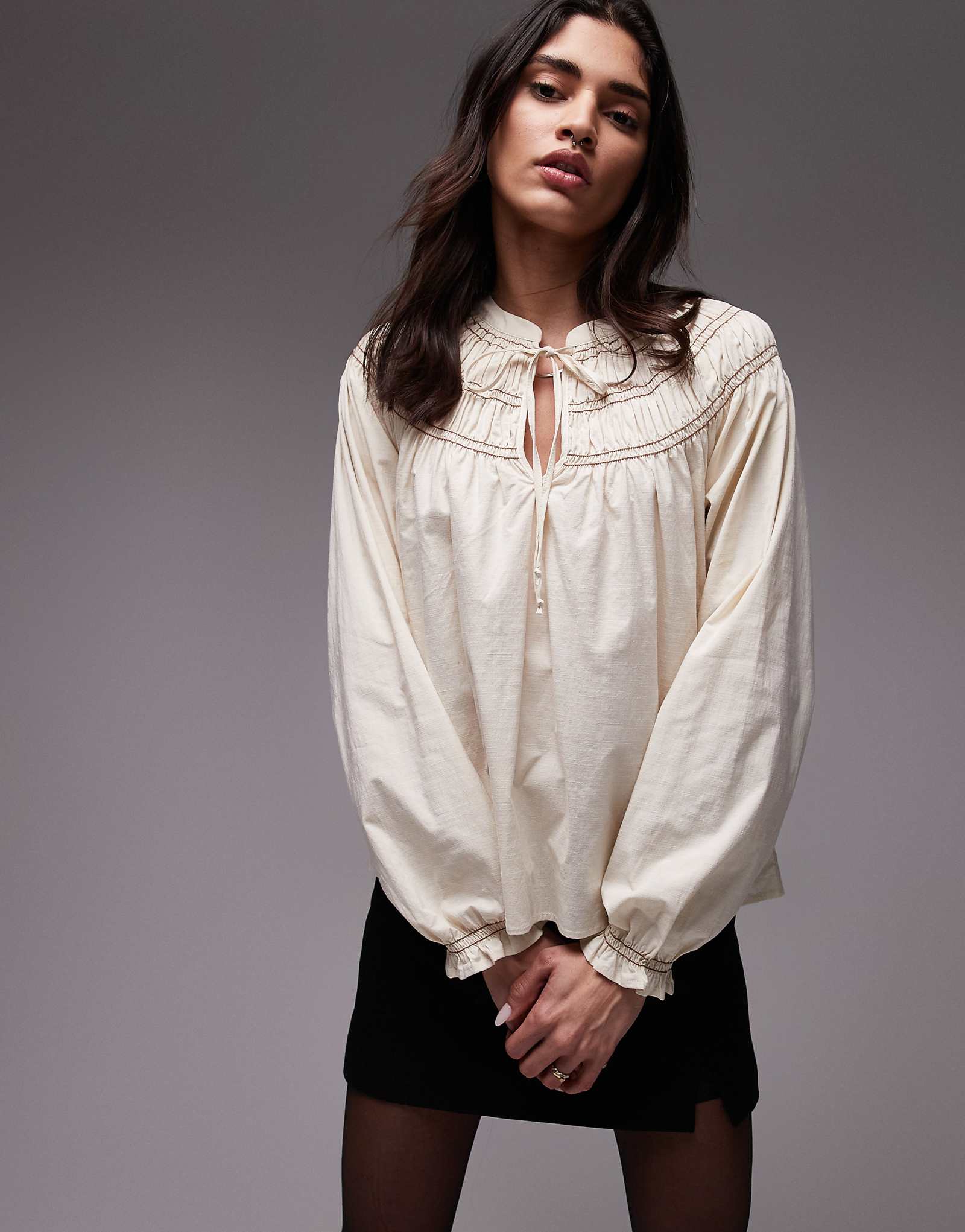 Resume boho oversized blouse in creme