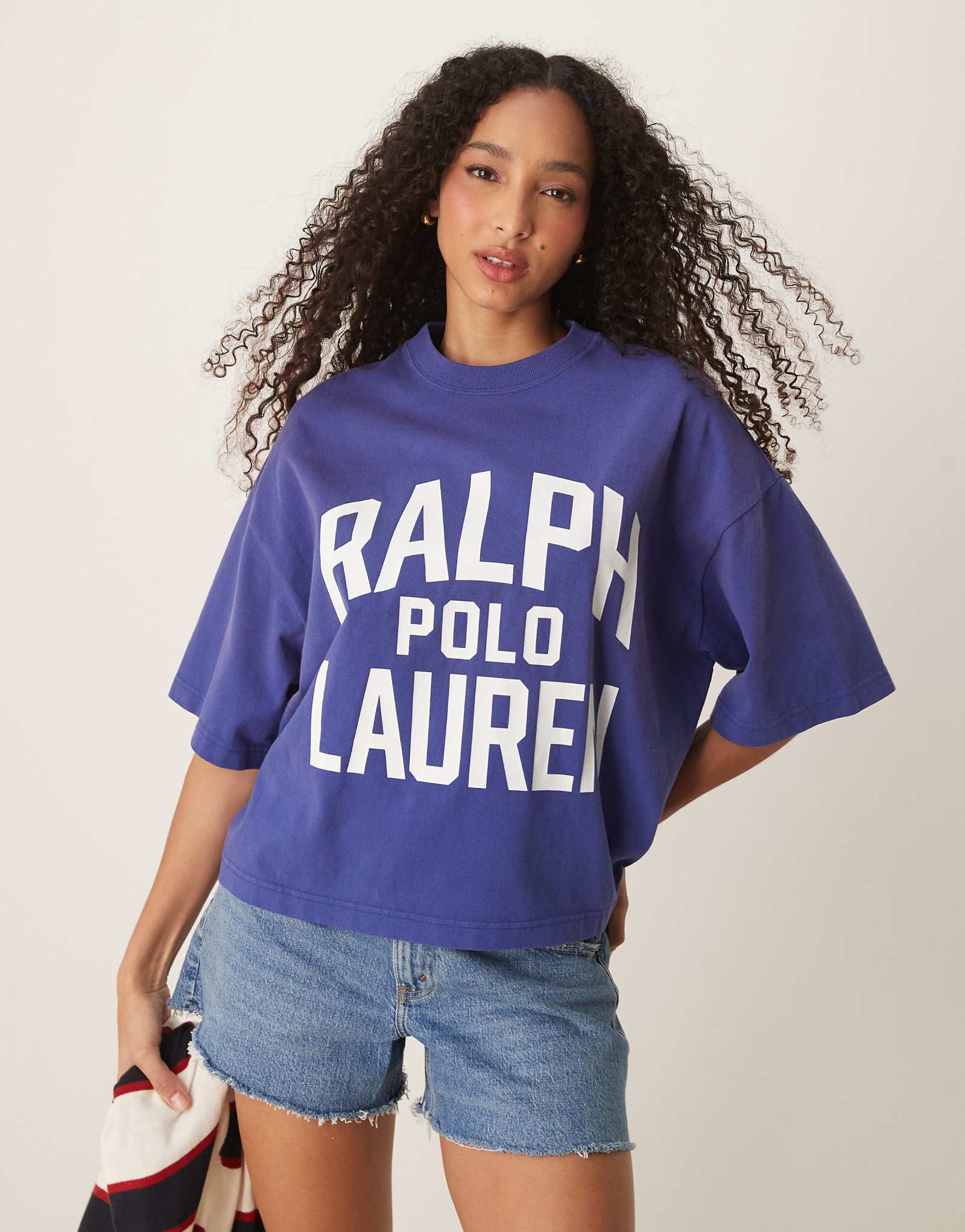 Polo Ralph Lauren boxy fit logo T-shirt in blue 18390₽