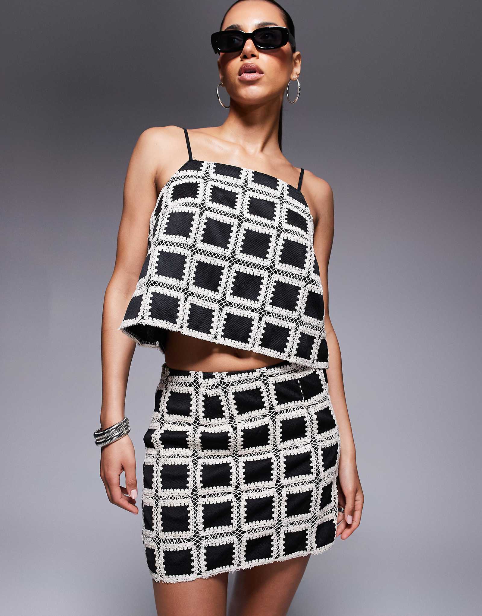 River Island crochet top in black - part of a set 9290₽