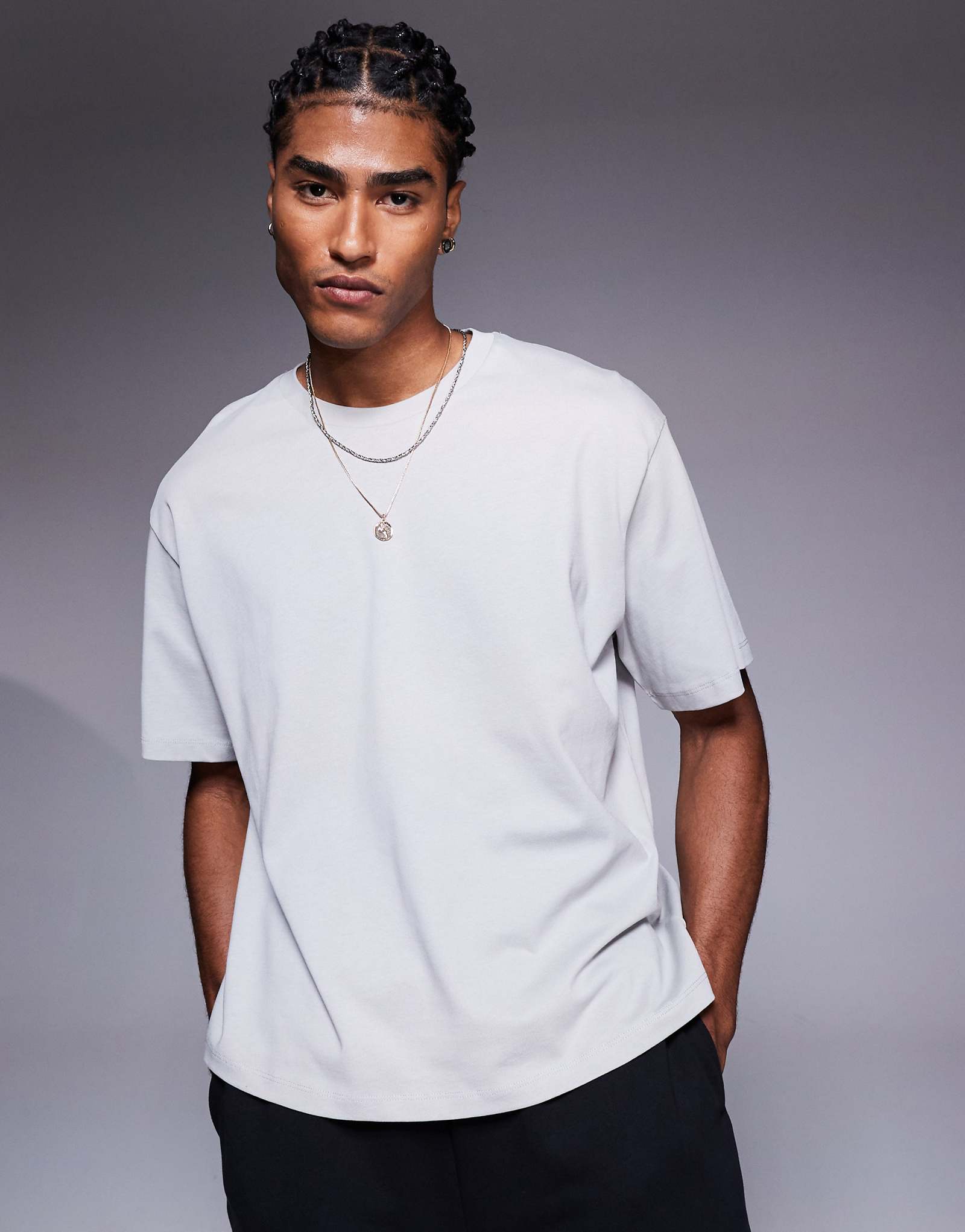 ADPT oversized boxy t-shirt in gray 2690₽