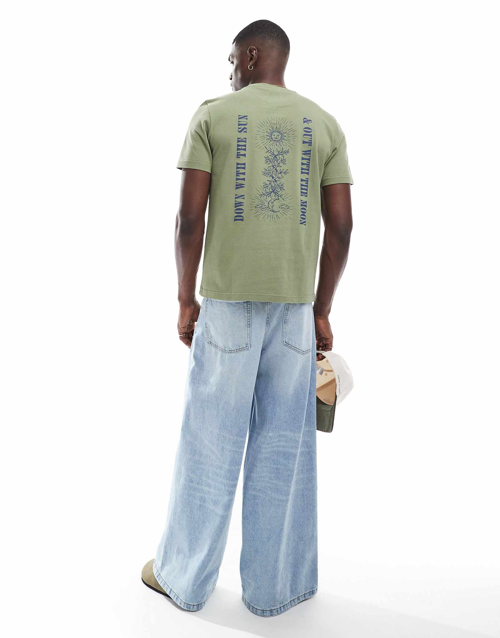 Farah chest and back print bulford t-shirt in green 10090₽