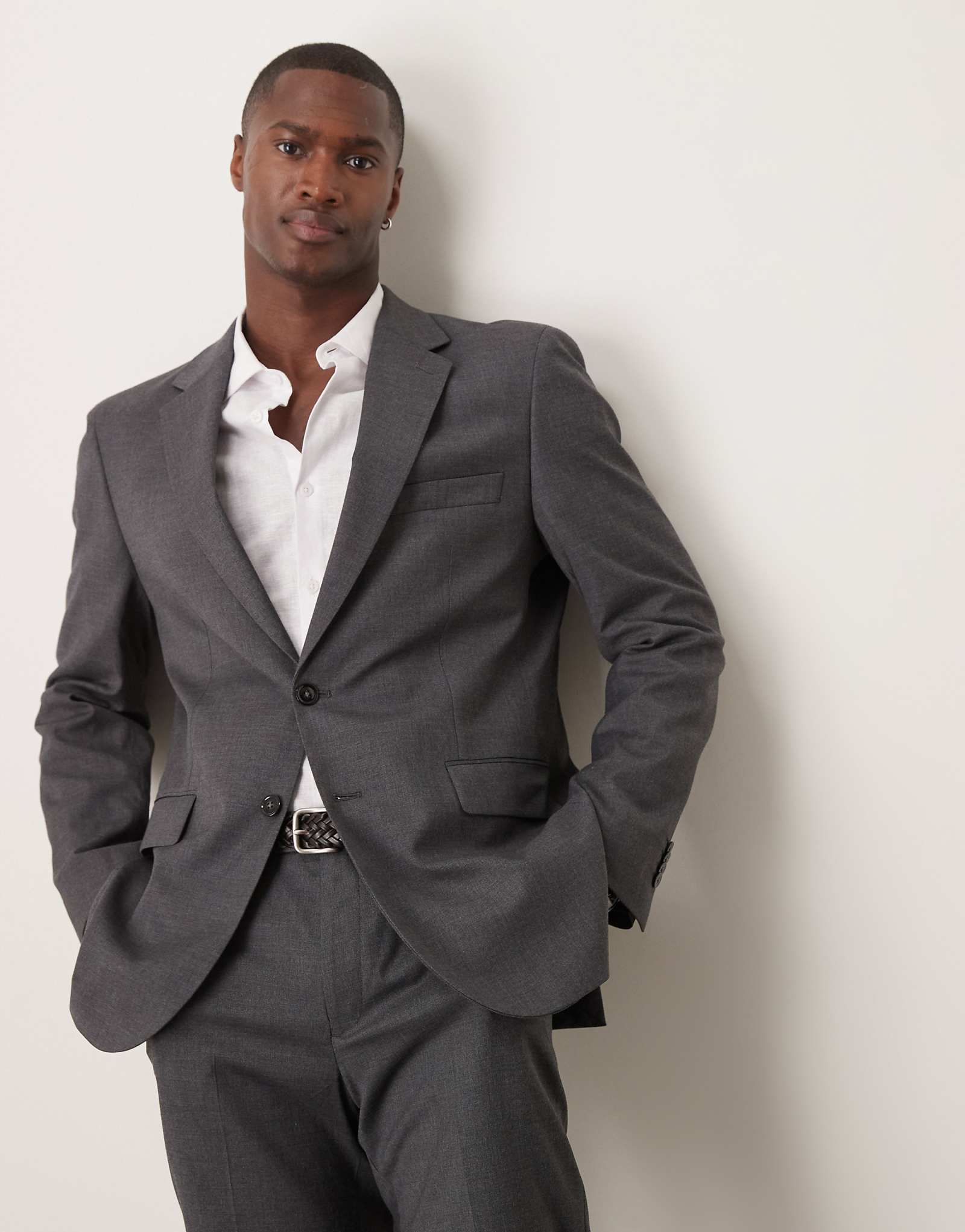 Mango slim fit suit blazer in slate gray - part of a set 28090₽