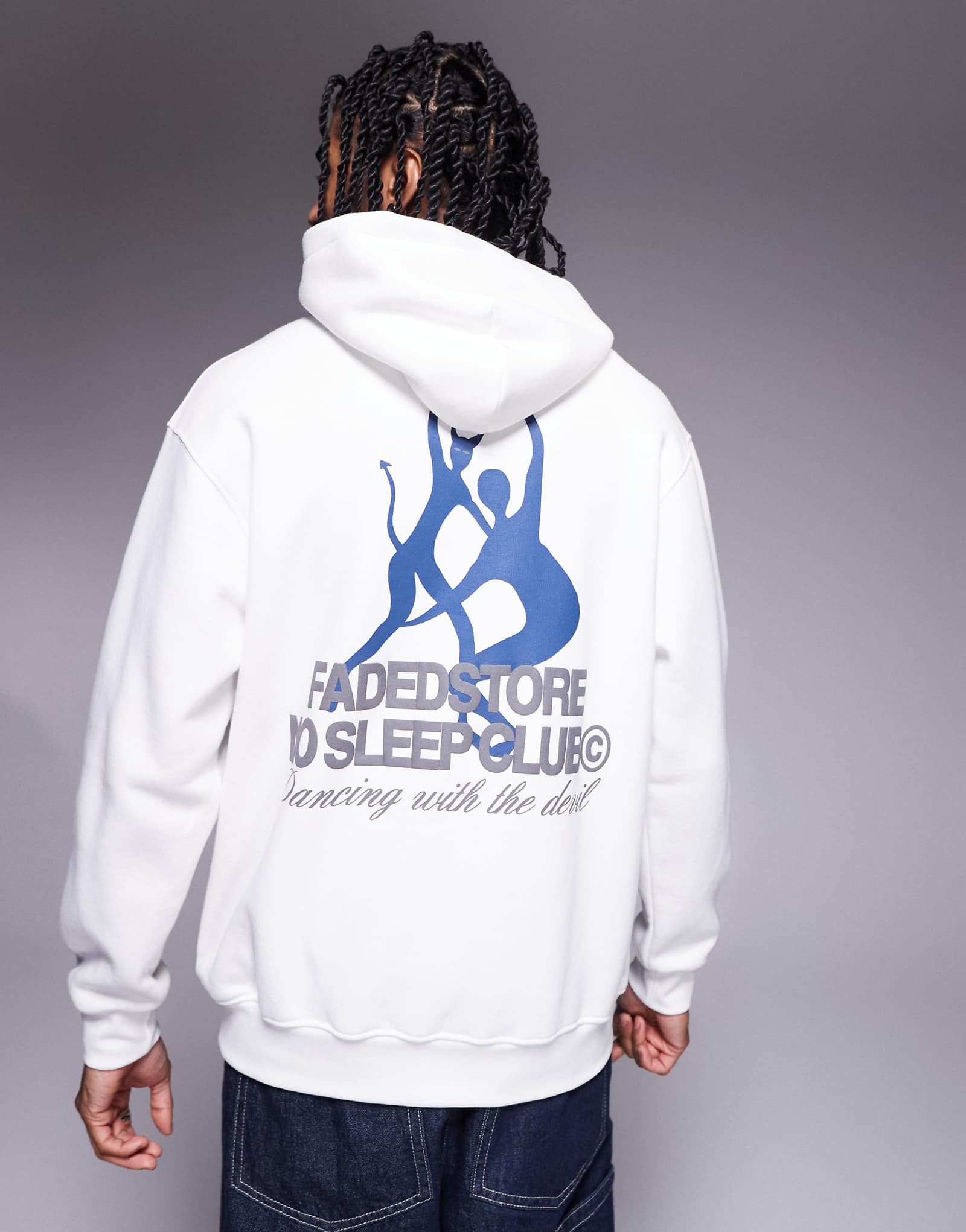 Faded Store dance graphic back print hoodie in off white 9290₽