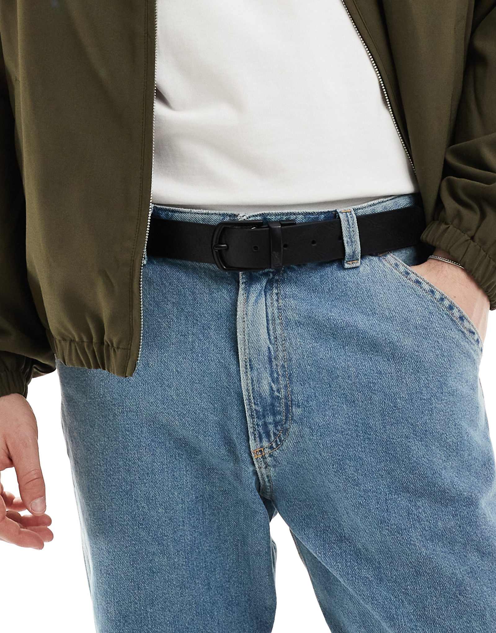 Pull-Bear reversible belt in black 4390₽