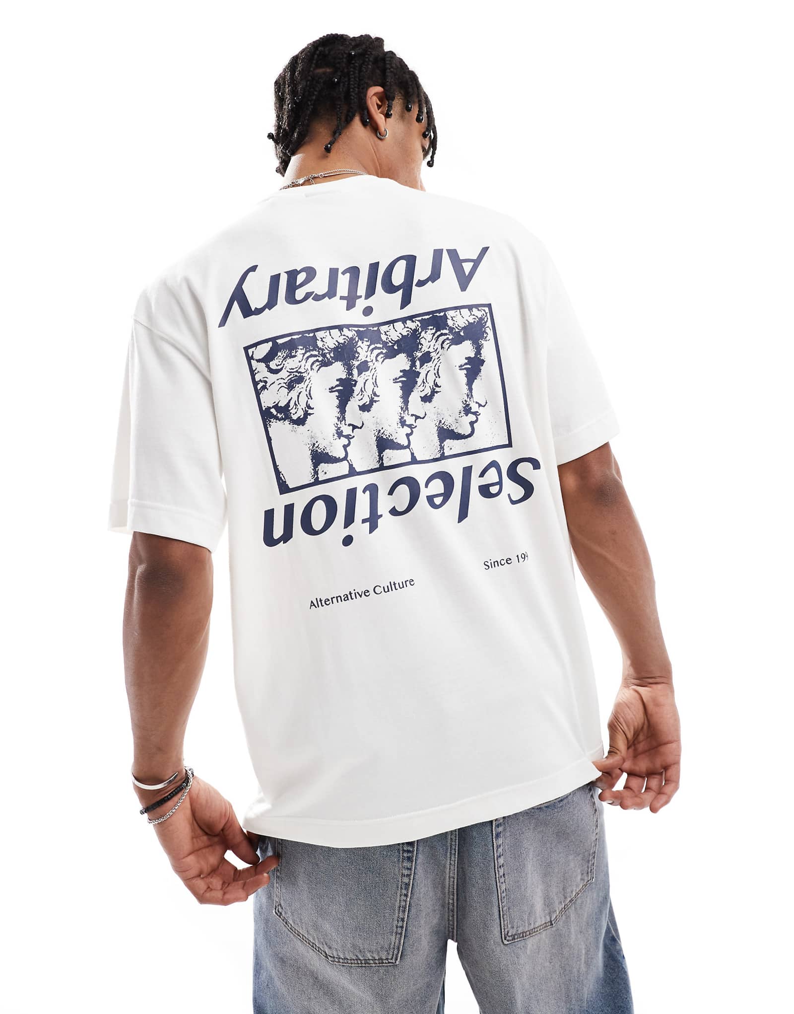 Pull-Bear back graphic t-shirt in white 4690₽