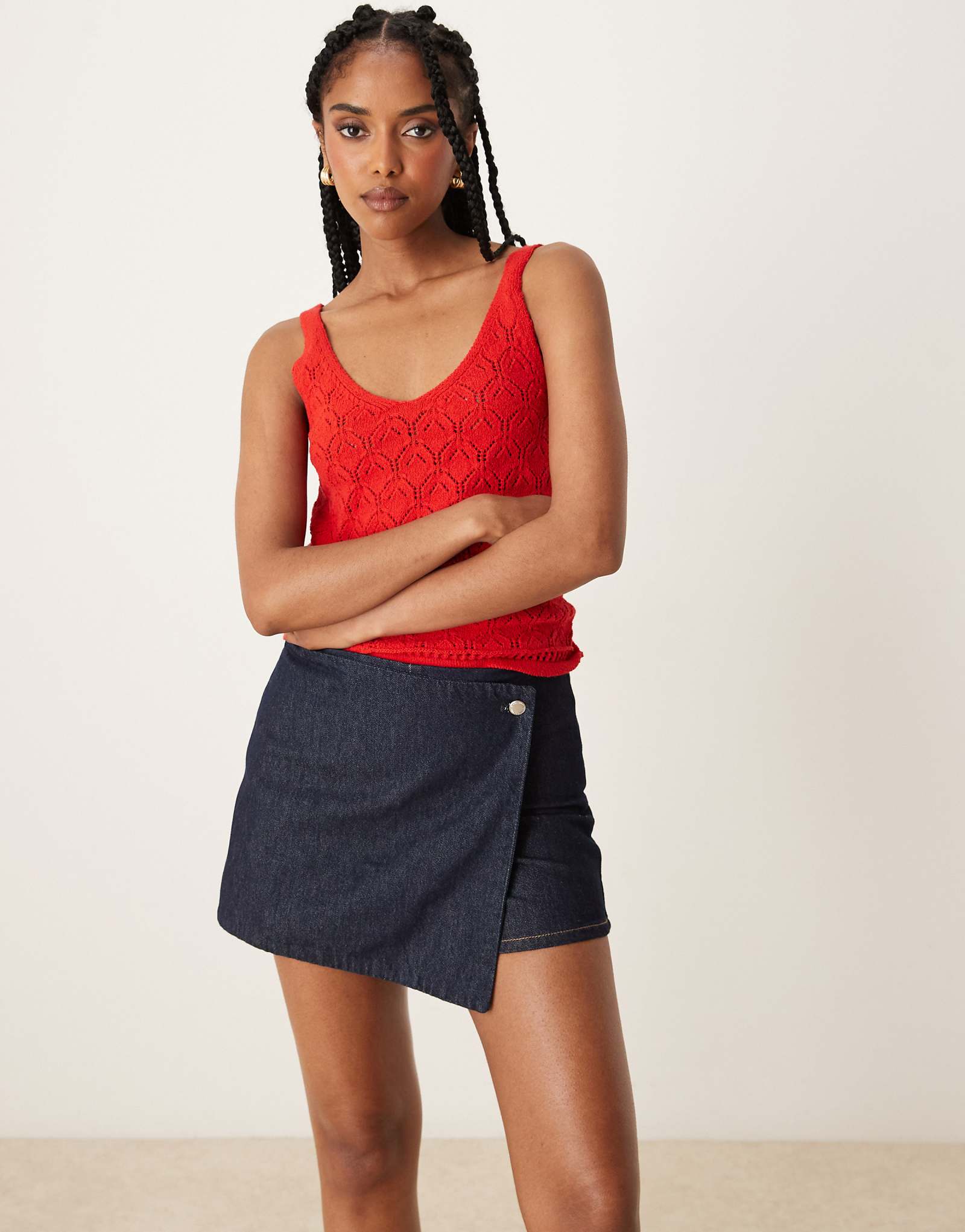 Mango denim skort in dark blue 10190₽