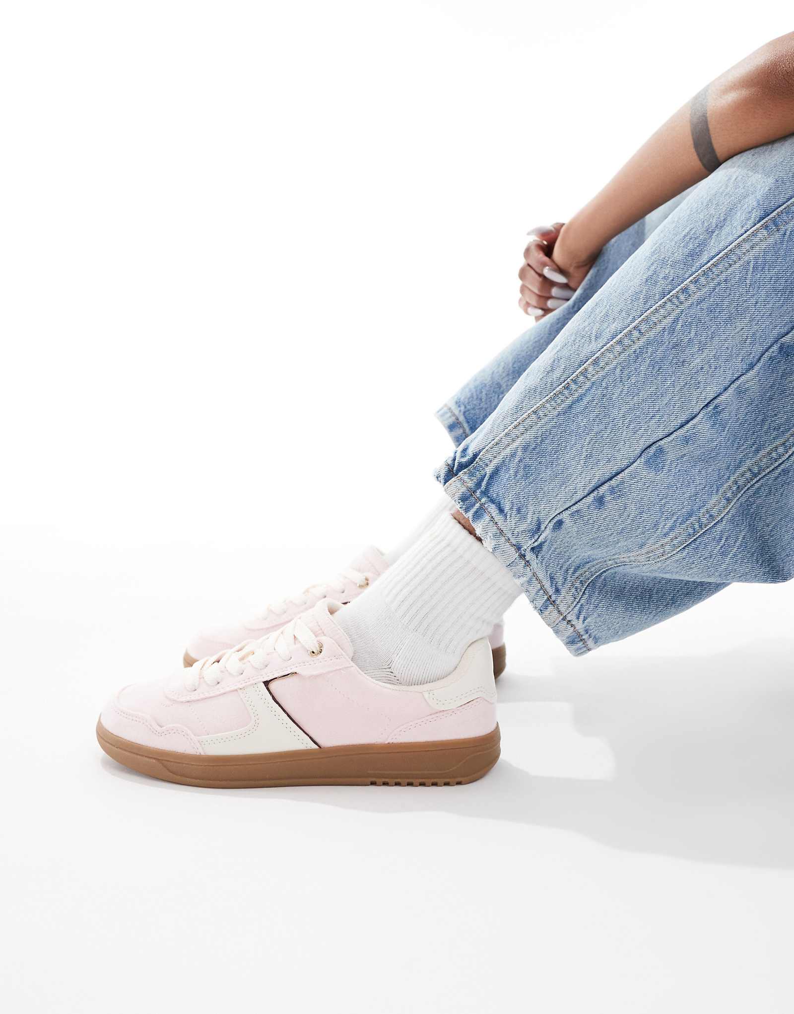 Stradivarius rubber sole sneakers in pink